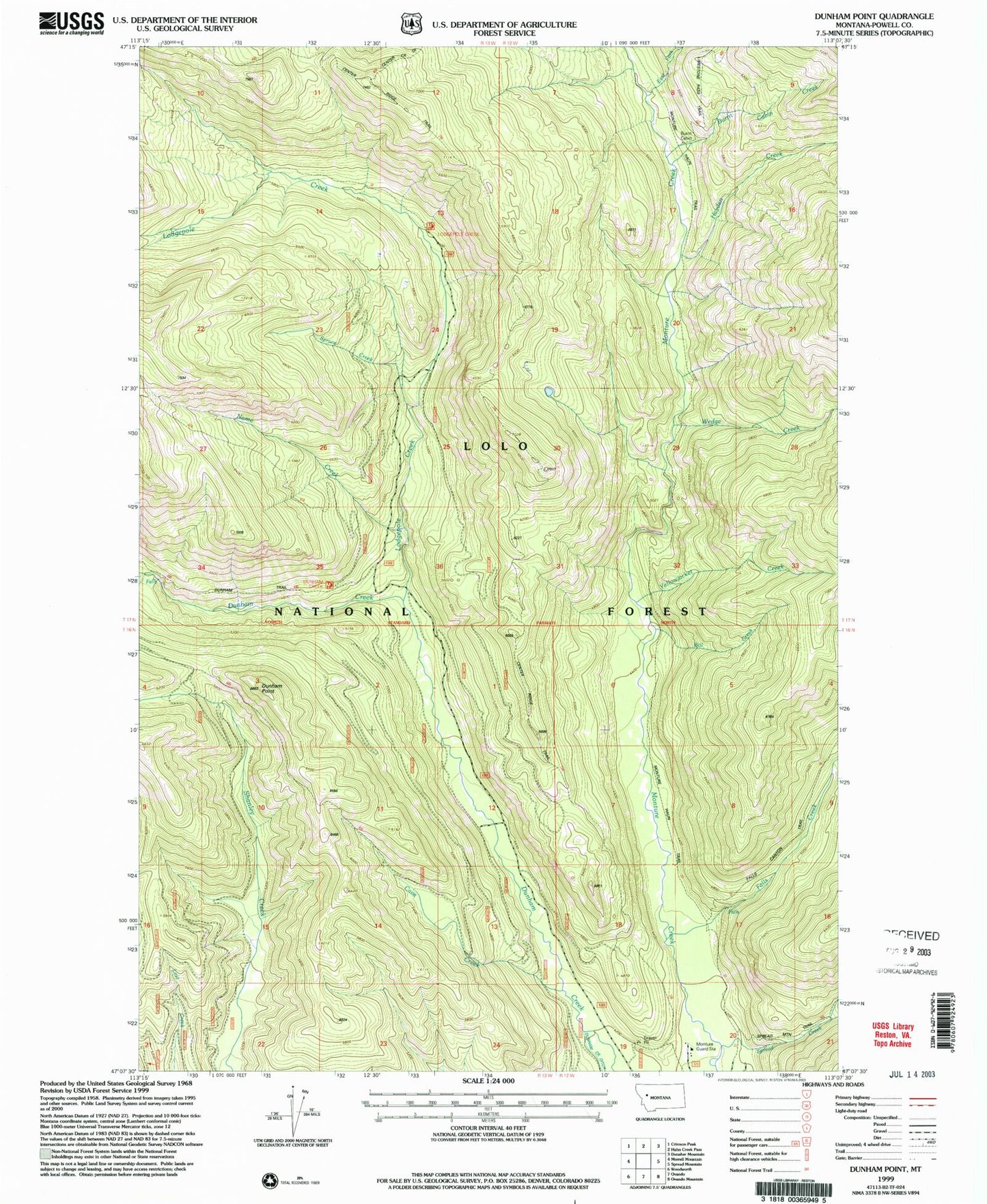 Classic USGS Dunham Point Montana 7.5'x7.5' Topo Map Image
