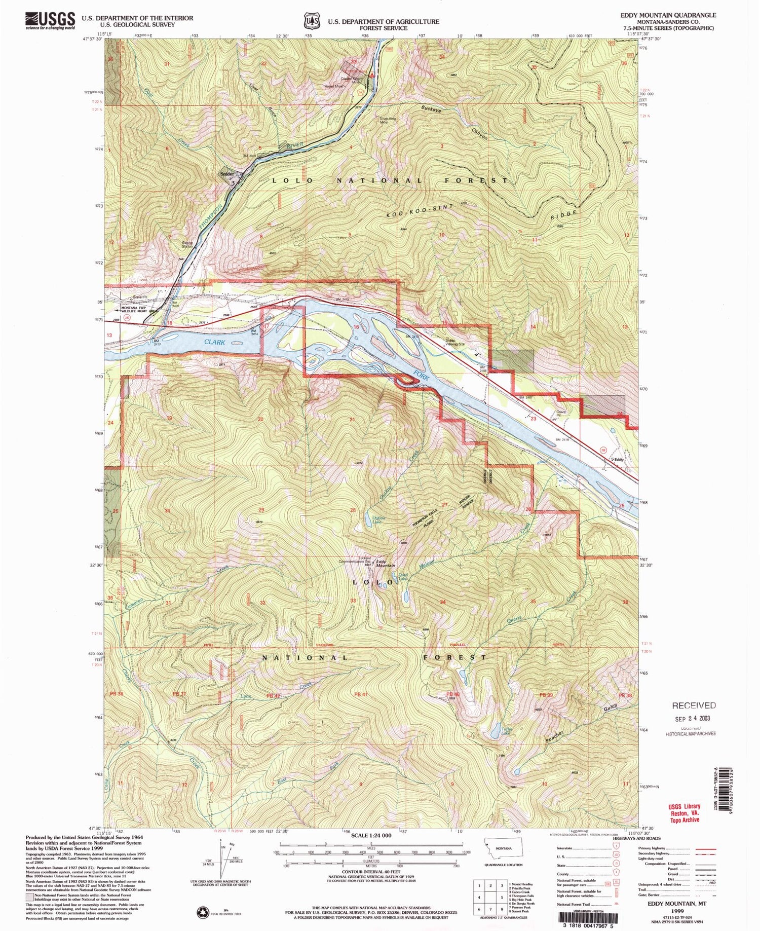 Classic USGS Eddy Mountain Montana 7.5'x7.5' Topo Map Image