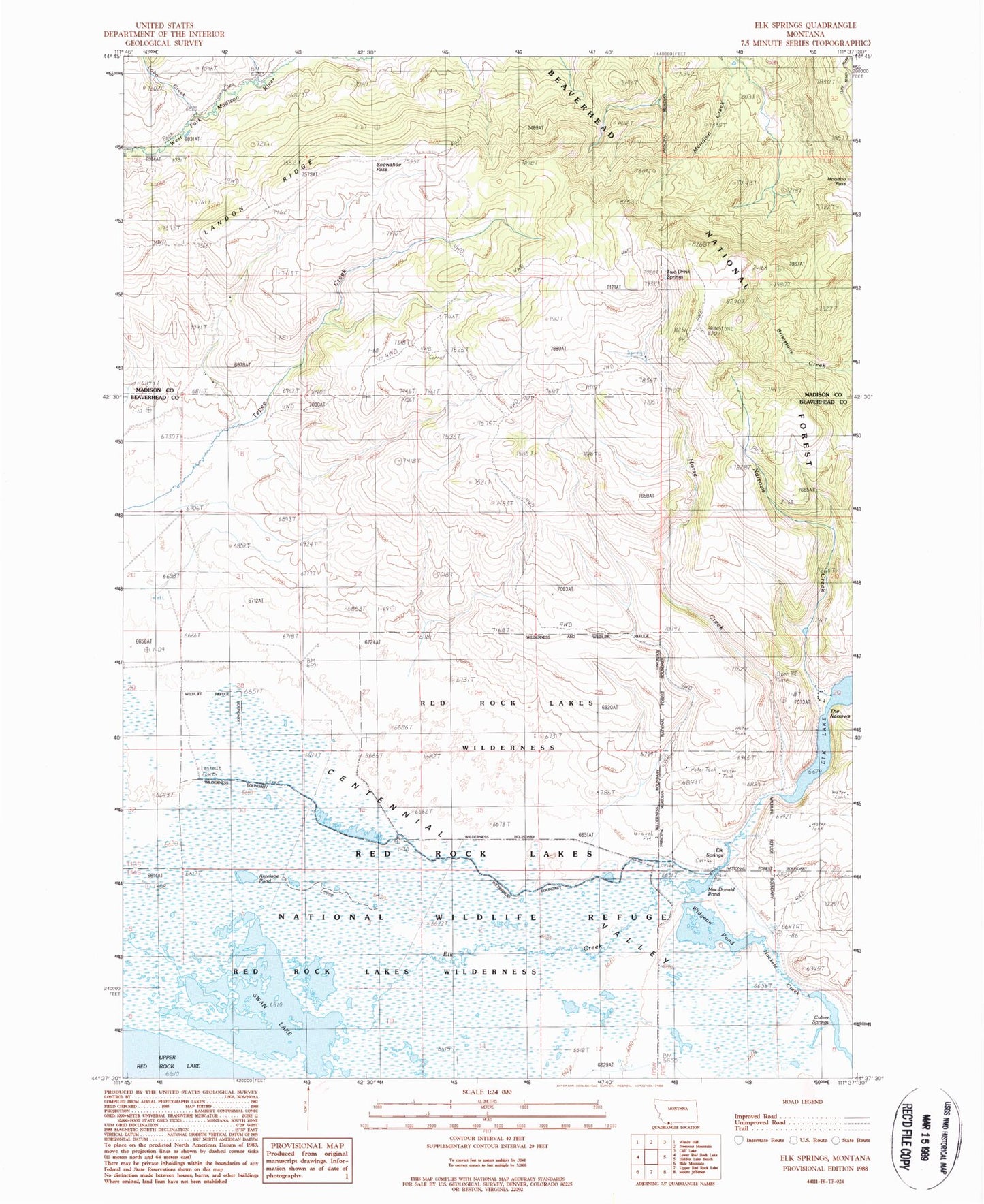 Classic USGS Elk Springs Montana 7.5'x7.5' Topo Map Image
