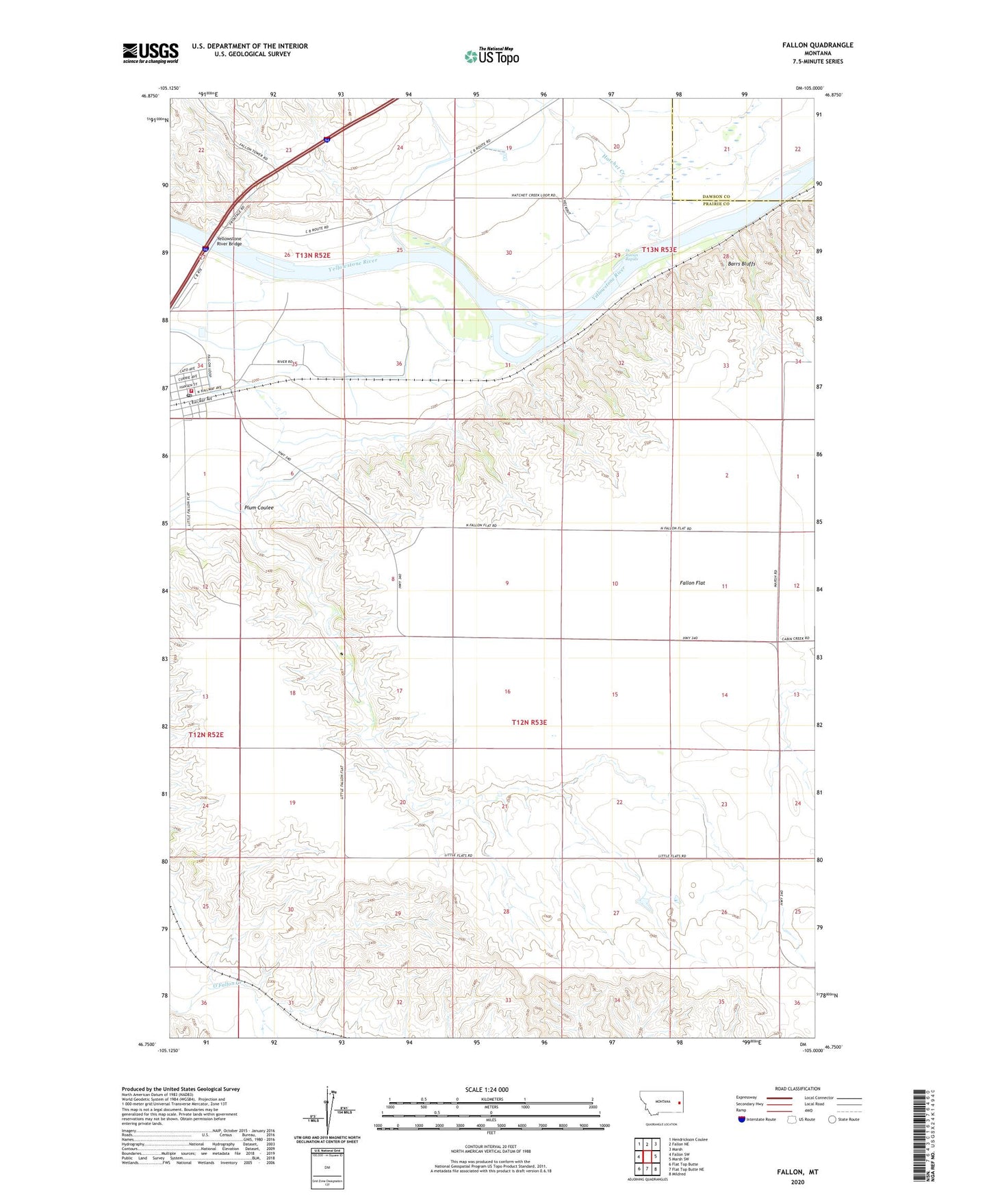 Fallon Montana US Topo Map Image