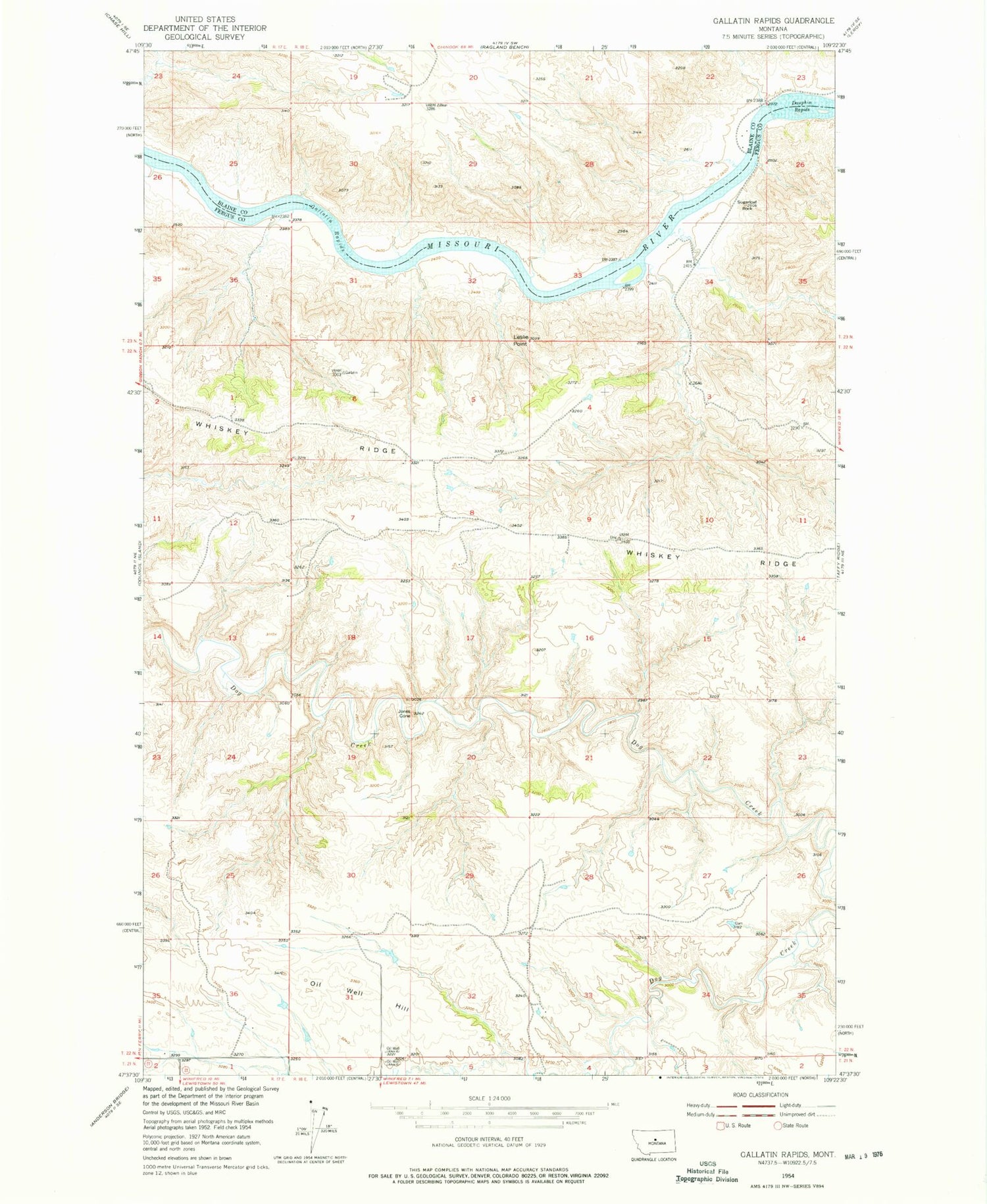 Classic USGS Gallatin Rapids Montana 7.5'x7.5' Topo Map Image