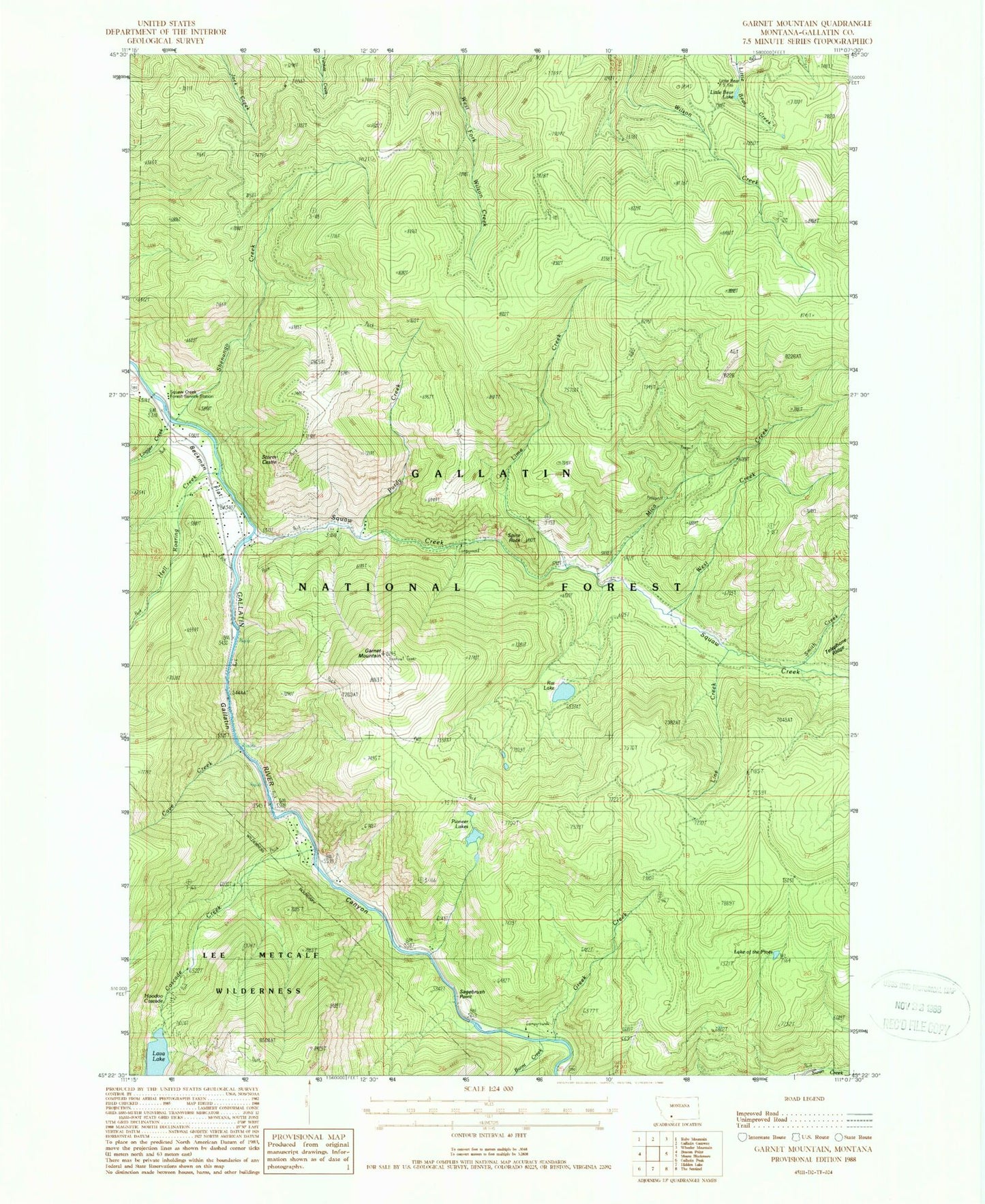 Classic USGS Garnet Mountain Montana 7.5'x7.5' Topo Map Image