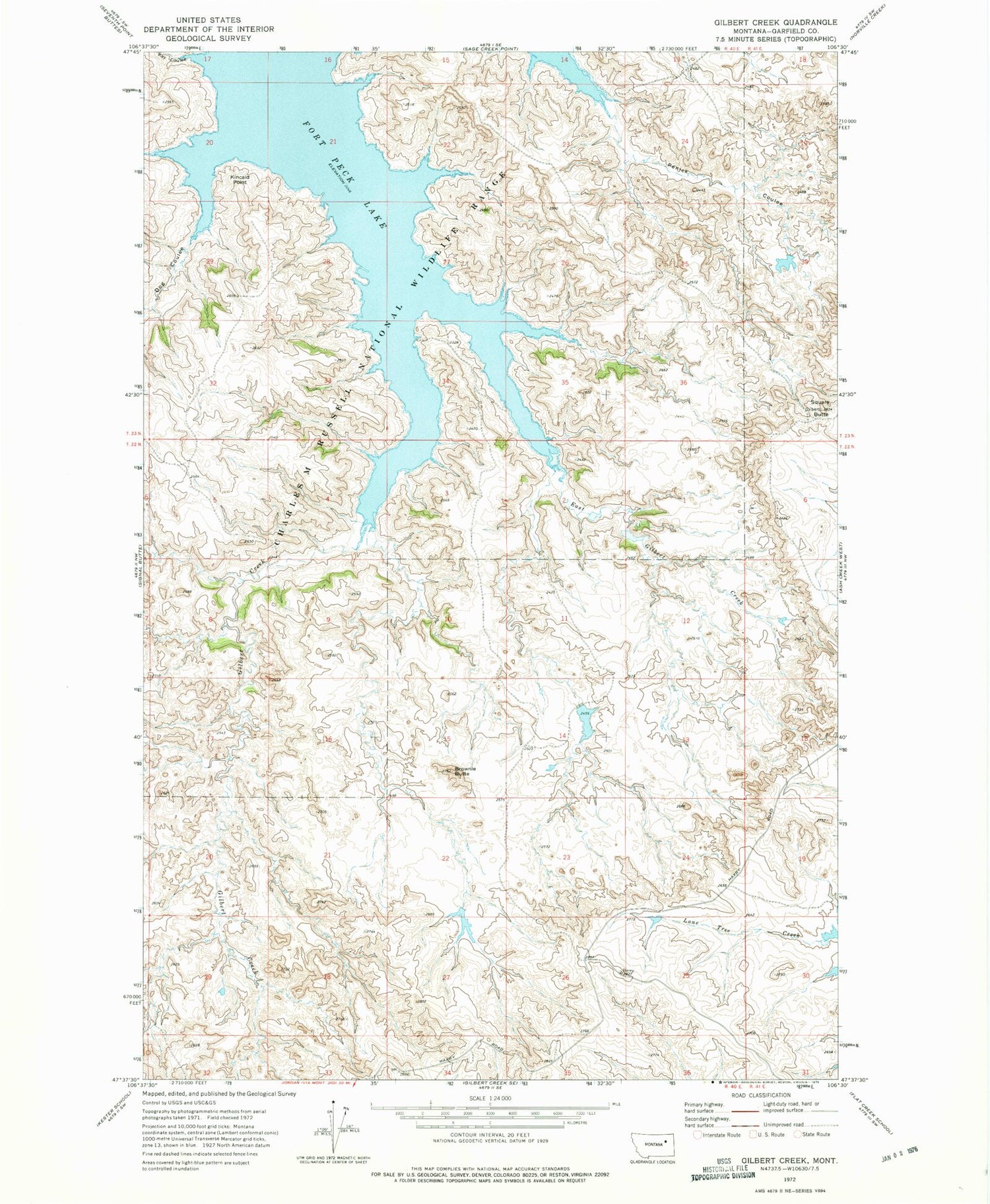 Classic USGS Gilbert Creek Montana 7.5'x7.5' Topo Map Image