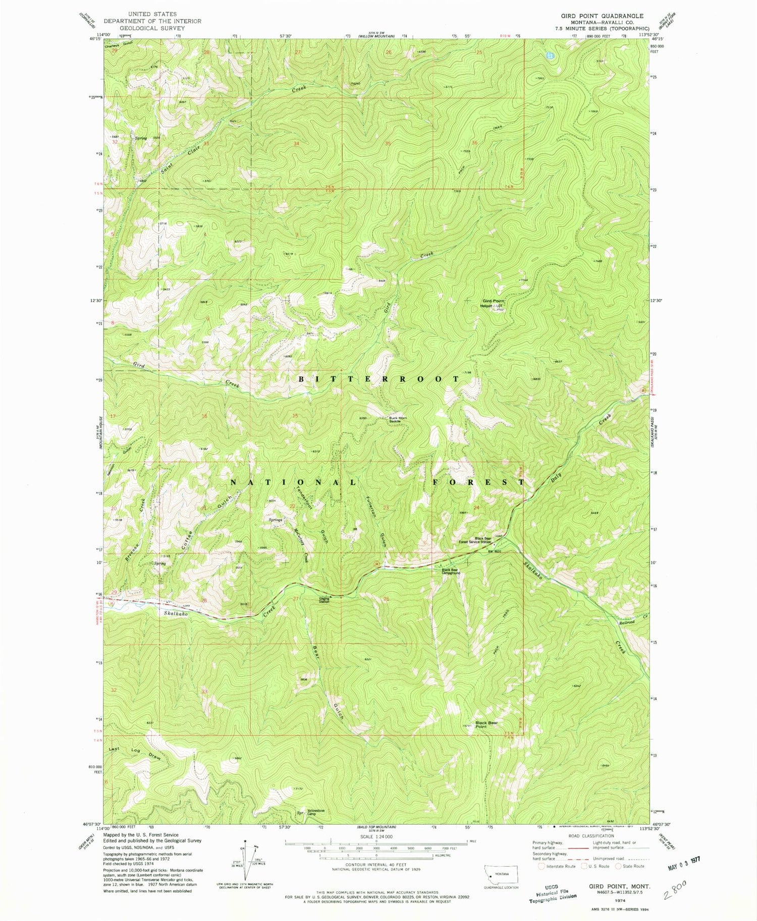 Classic USGS Gird Point Montana 7.5'x7.5' Topo Map Image