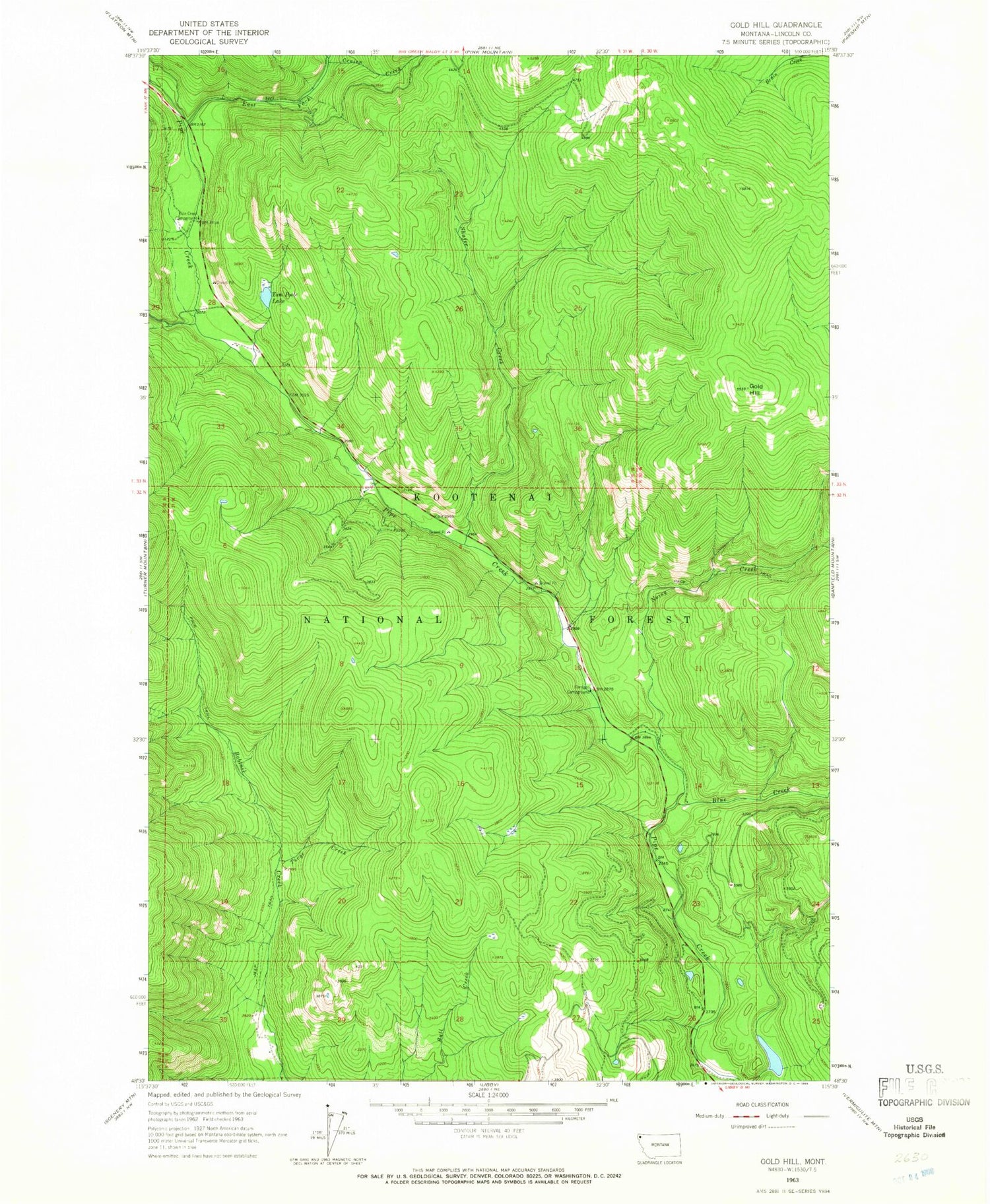 Classic USGS Gold Hill Montana 7.5'x7.5' Topo Map Image