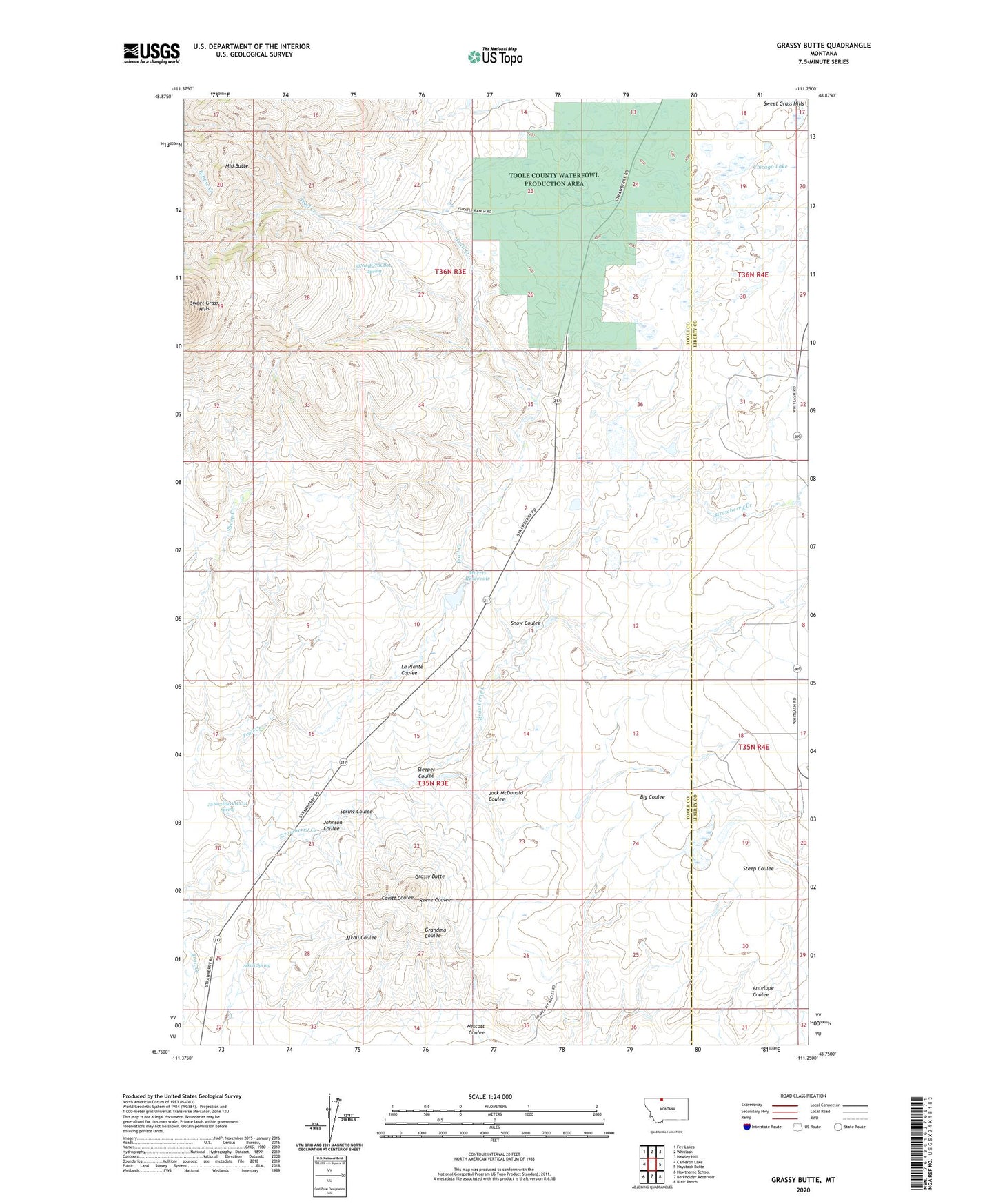 Grassy Butte Montana US Topo Map Image