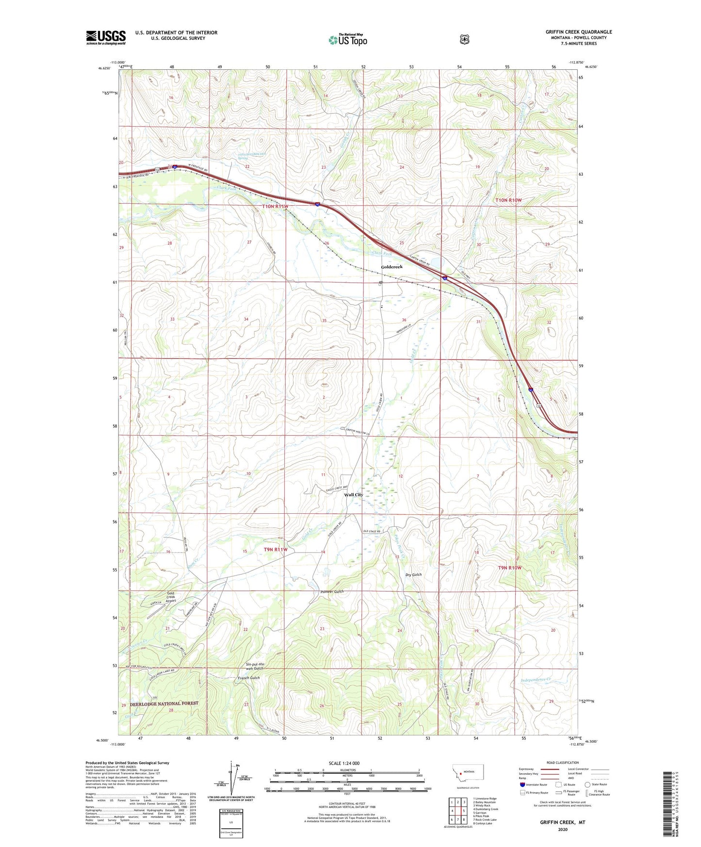 Griffin Creek Montana US Topo Map Image