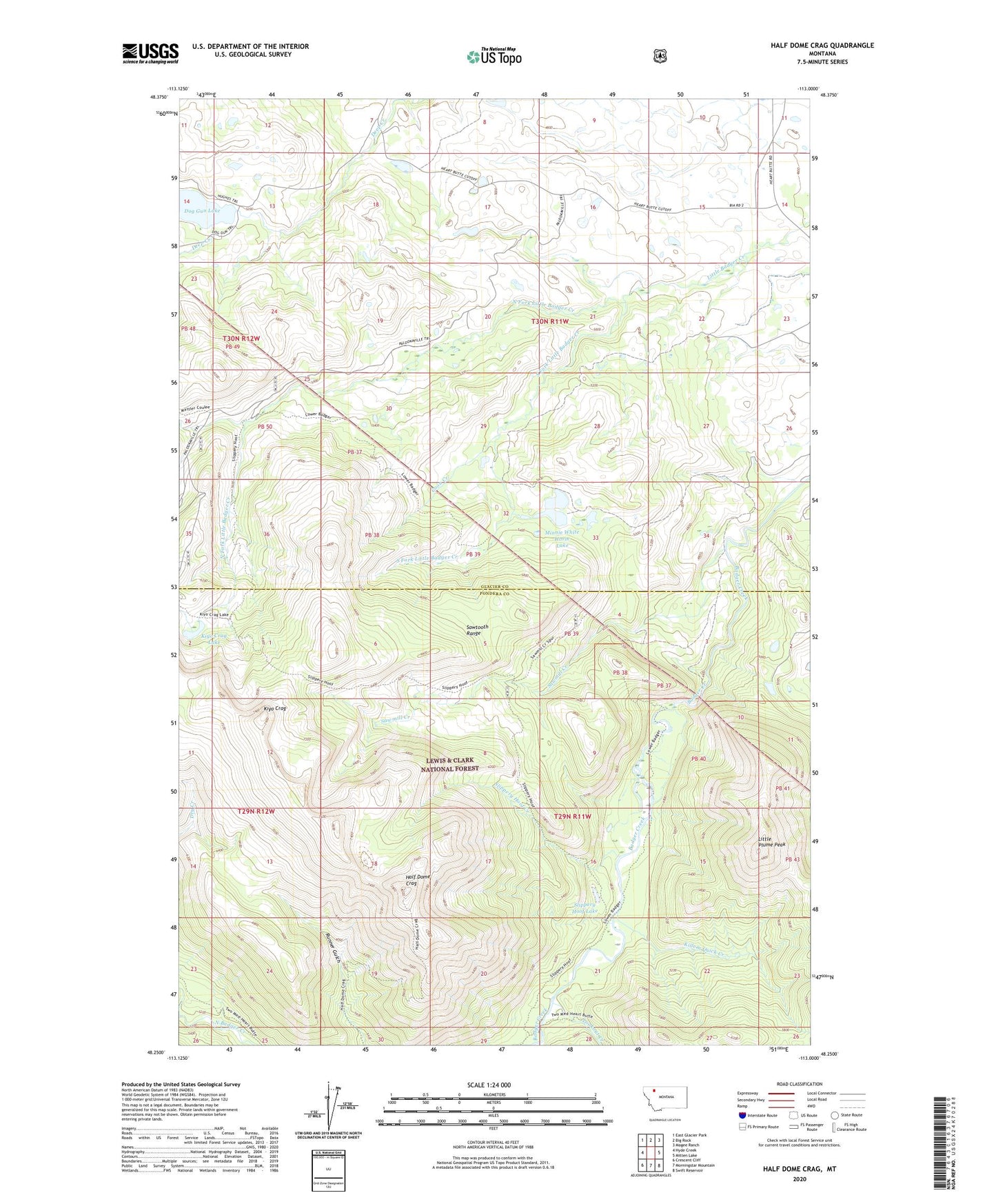 Half Dome Crag Montana US Topo Map Image