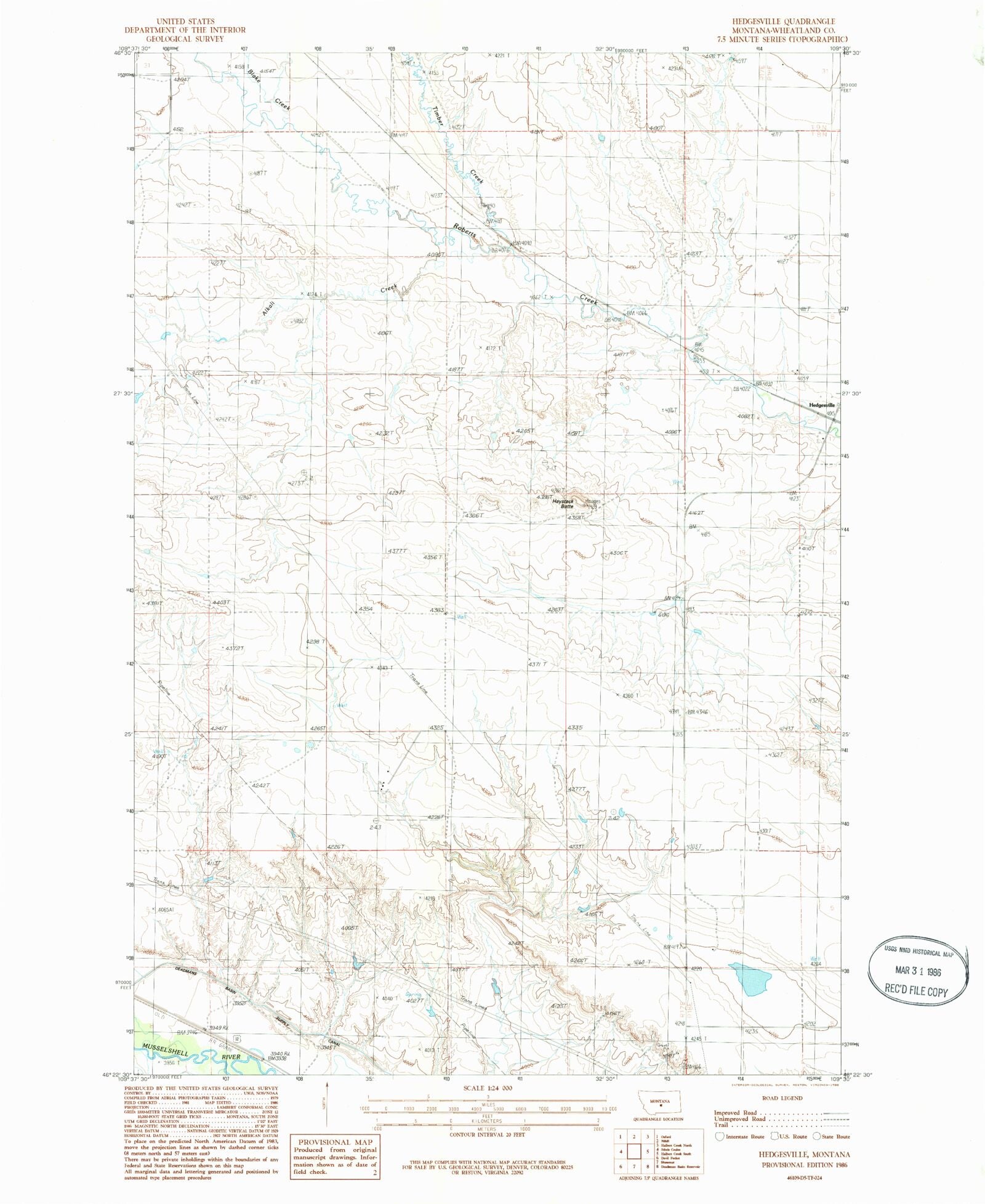 Classic USGS Hedgesville Montana 7.5'x7.5' Topo Map MyTopo Map Store