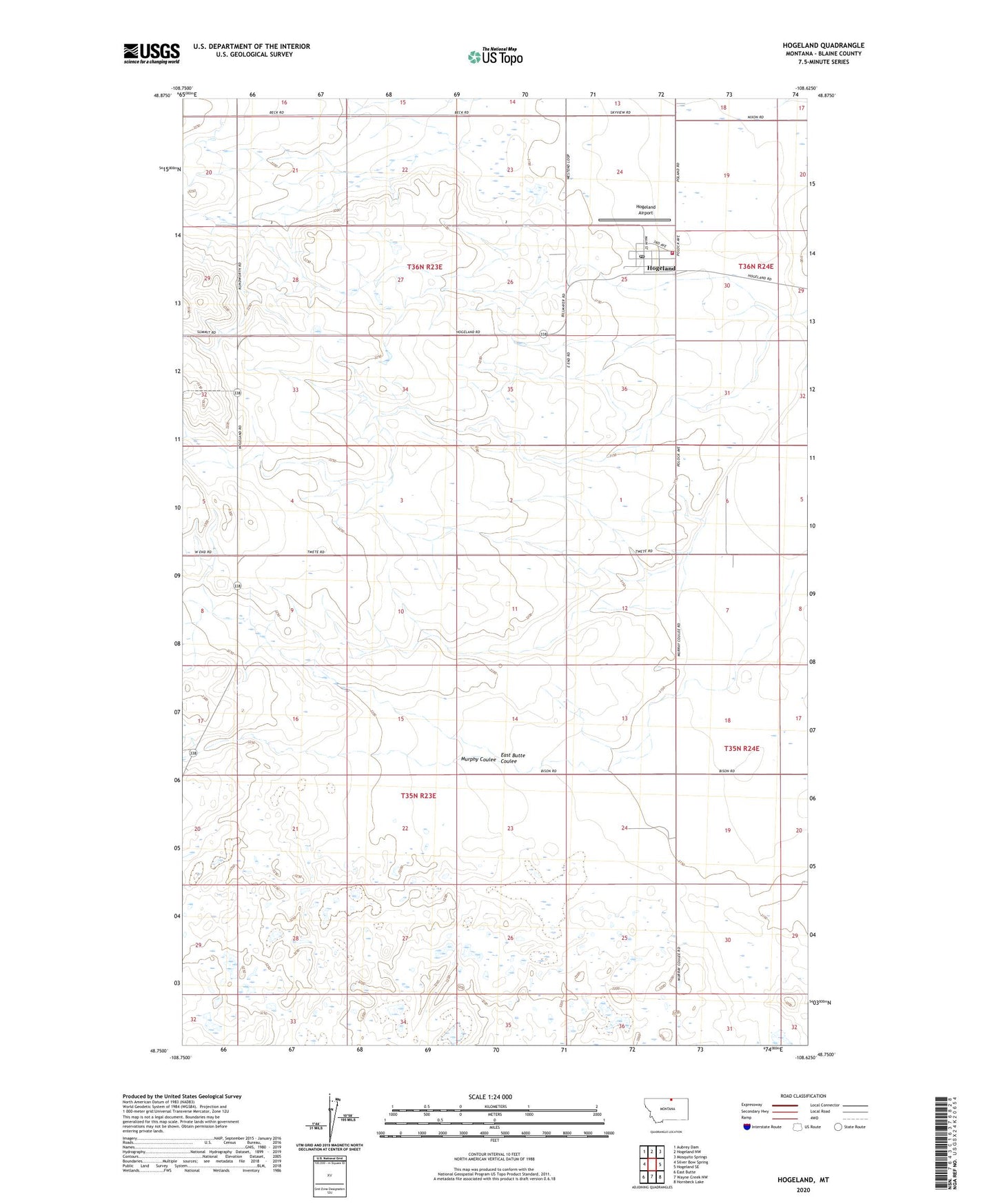 Hogeland Montana US Topo Map Image
