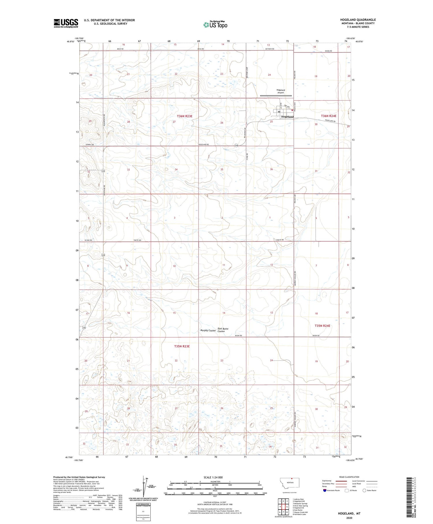 Hogeland Montana US Topo Map Image