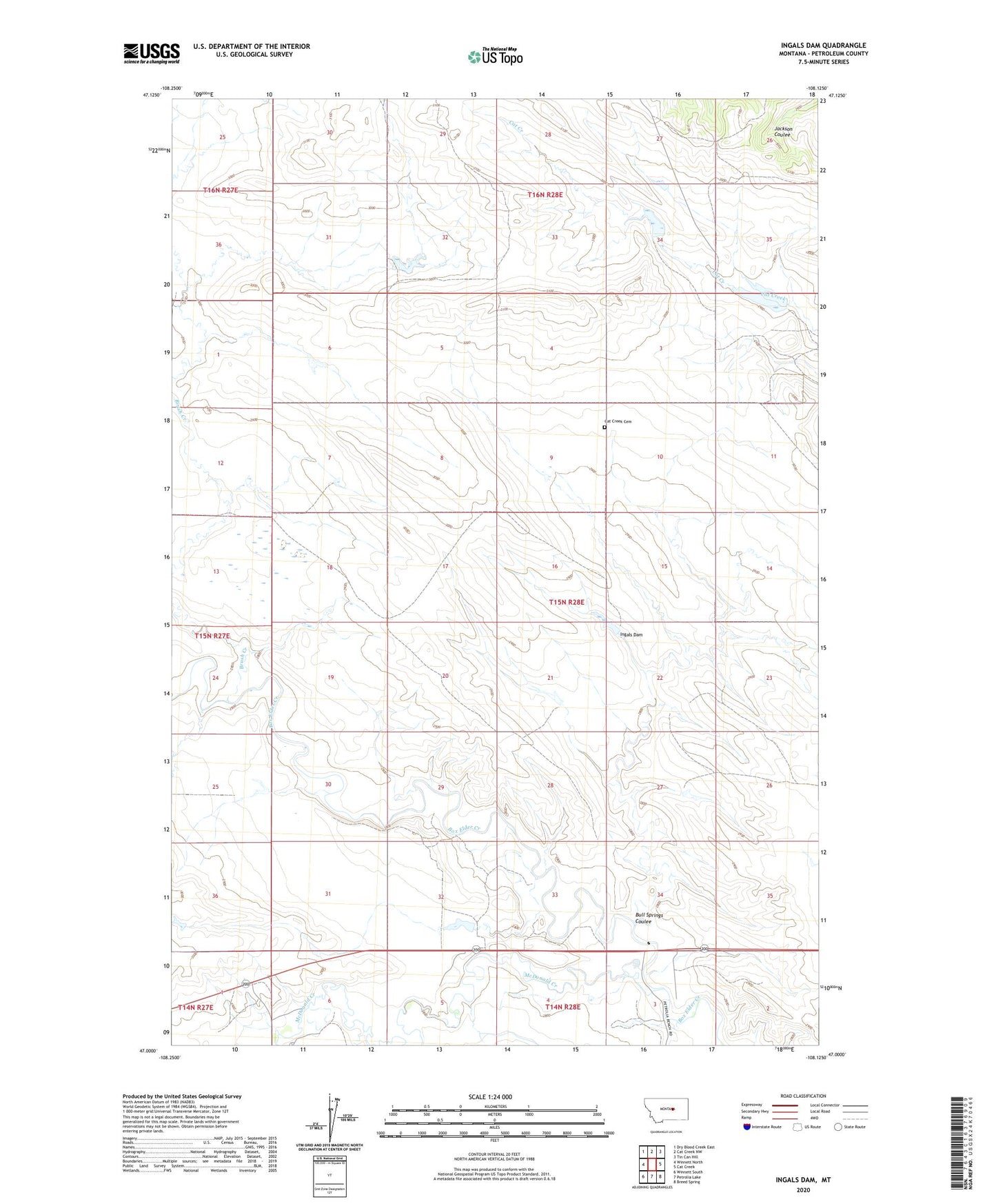 Ingals Dam Montana US Topo Map Image