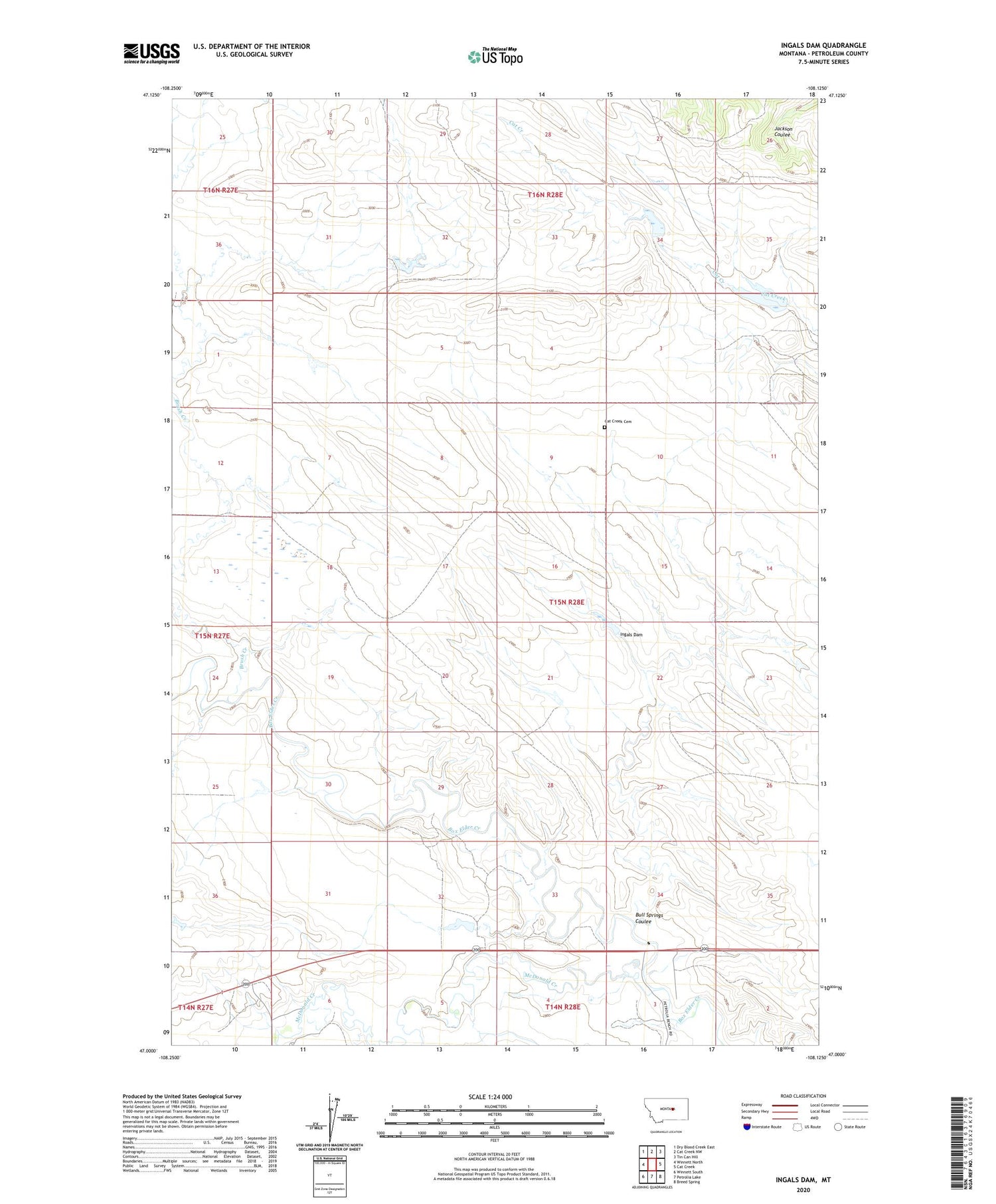 Ingals Dam Montana US Topo Map Image