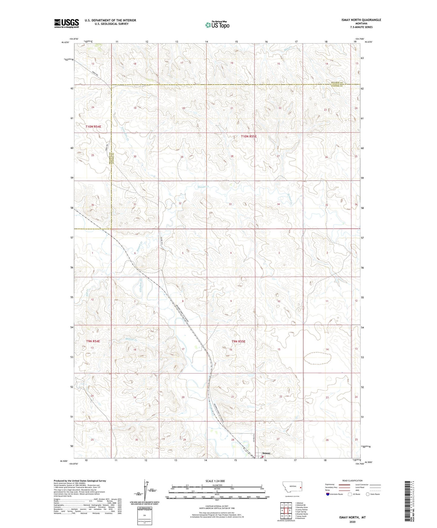 Ismay North Montana US Topo Map Image