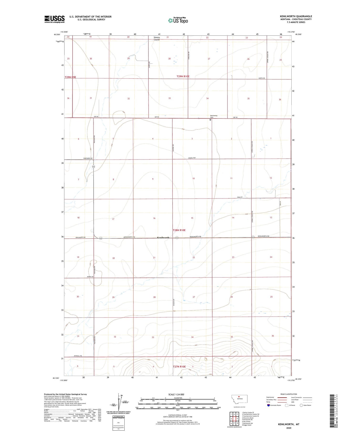 Kenilworth Montana US Topo Map Image