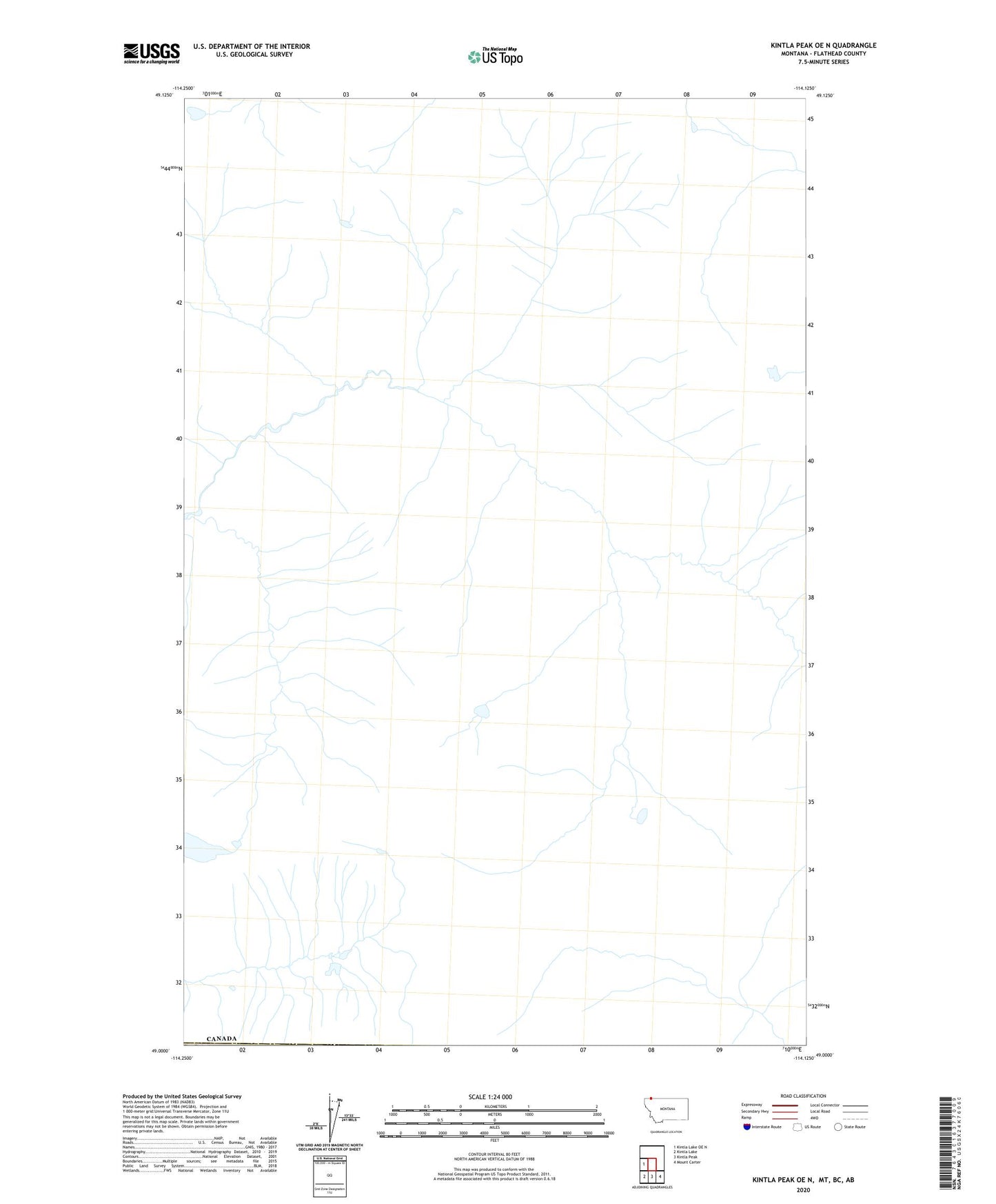 Kintla Peak OE N Montana US Topo Map Image