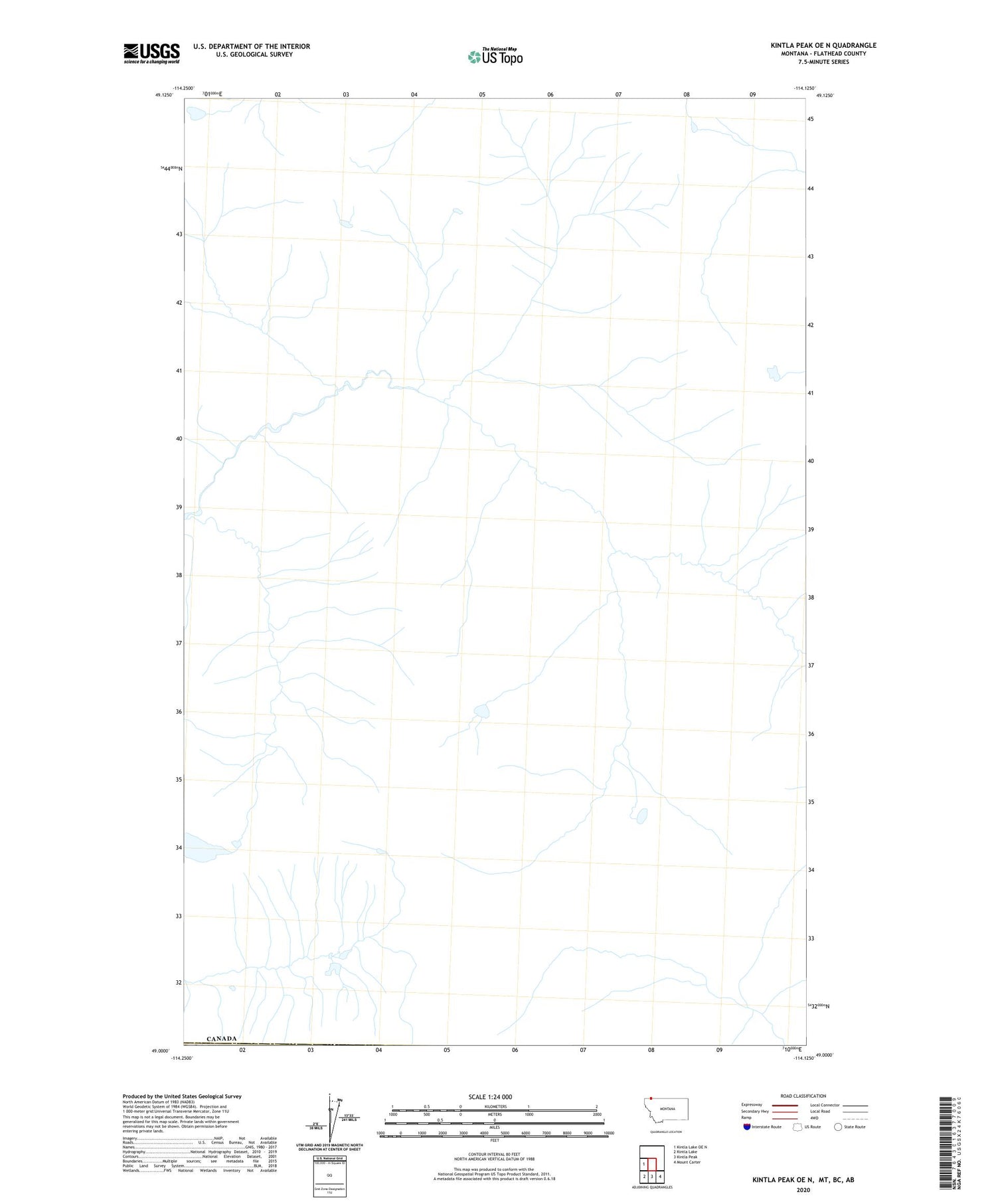 Kintla Peak OE N Montana US Topo Map Image