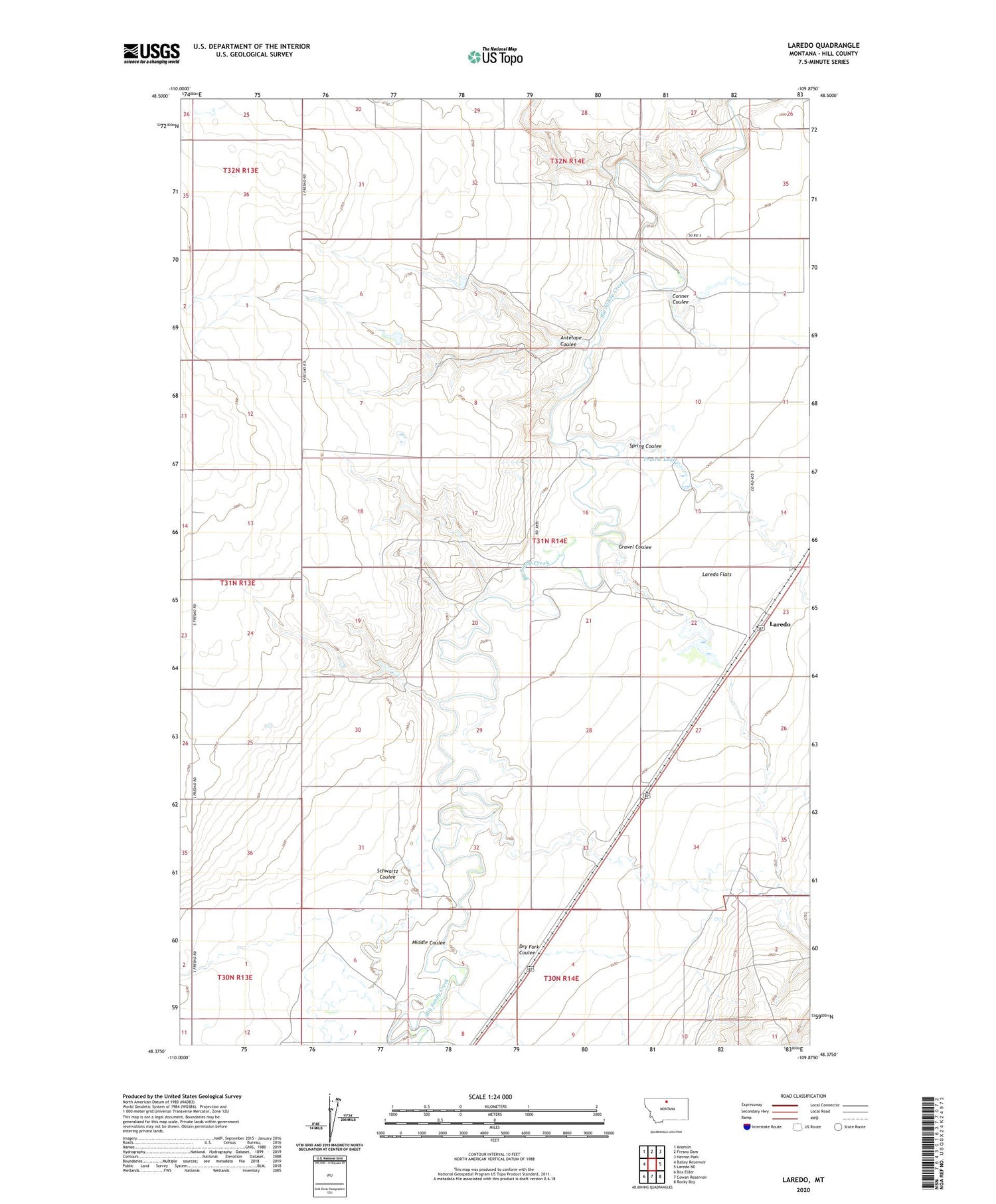 Laredo Montana US Topo Map Image