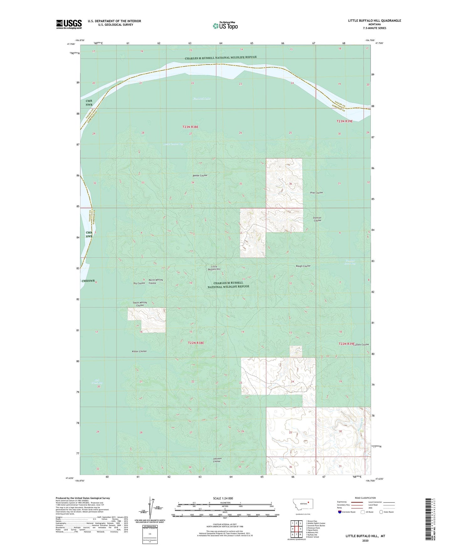 Little Buffalo Hill Montana US Topo Map Image