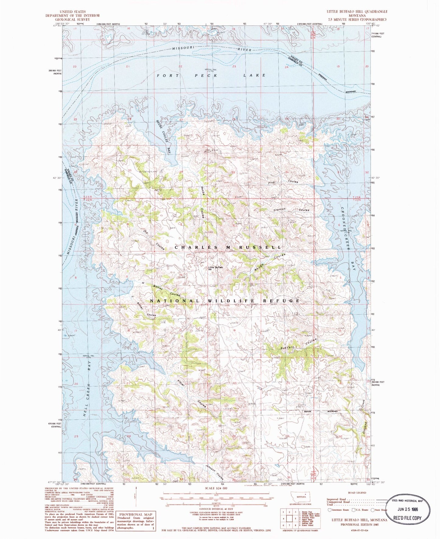 Classic USGS Little Buffalo Hill Montana 7.5'x7.5' Topo Map Image
