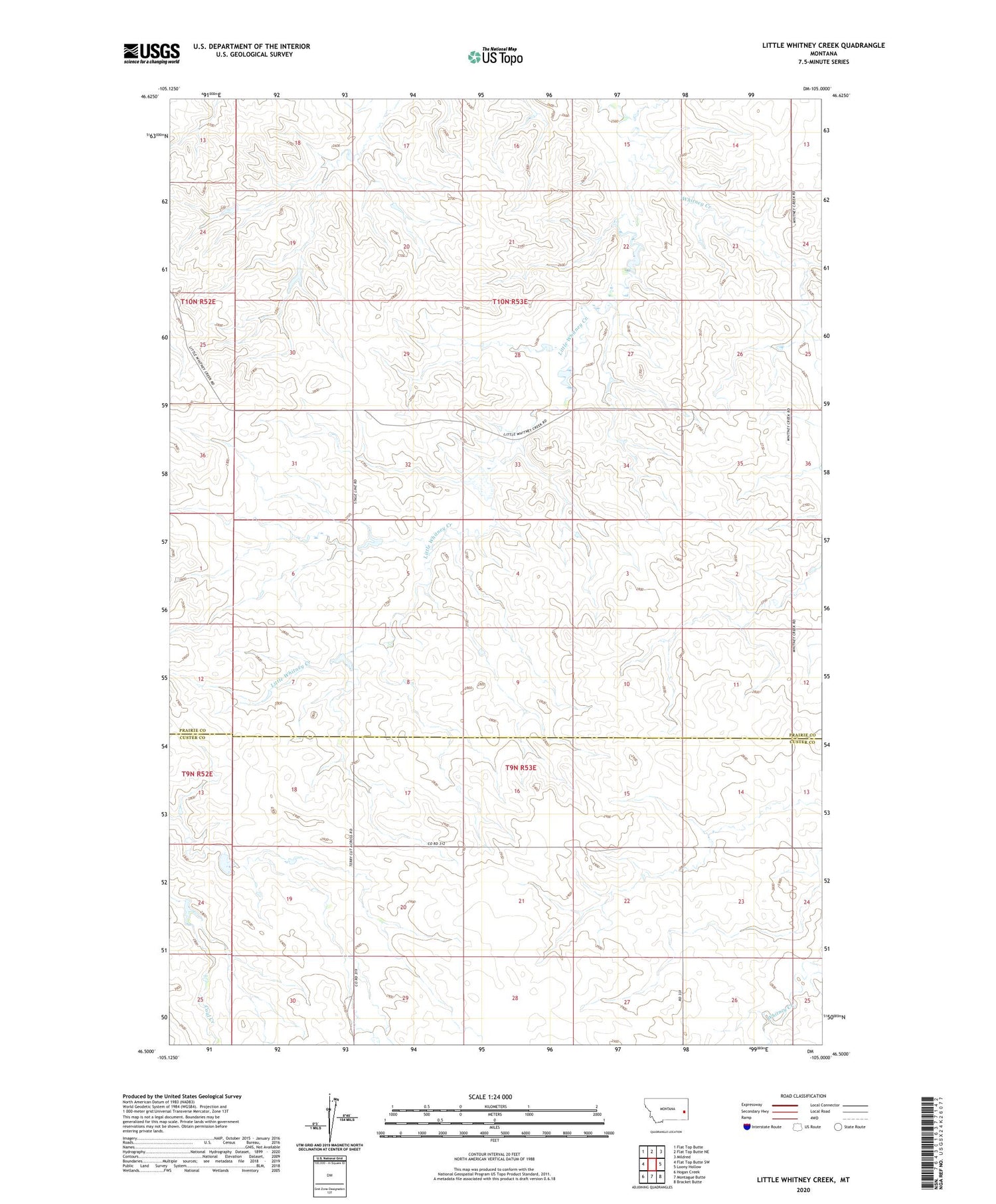 Little Whitney Creek Montana US Topo Map Image
