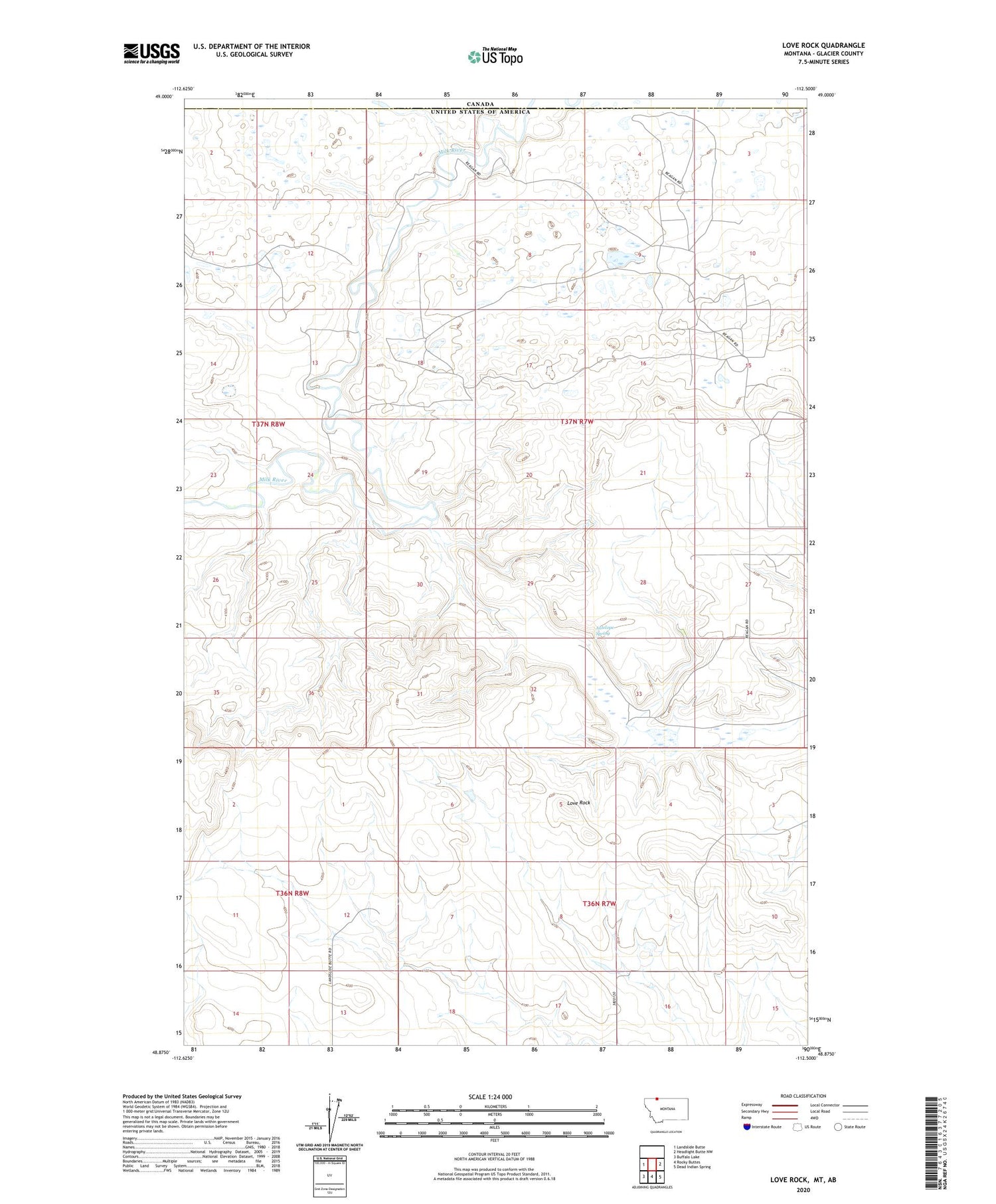 Love Rock Montana US Topo Map Image