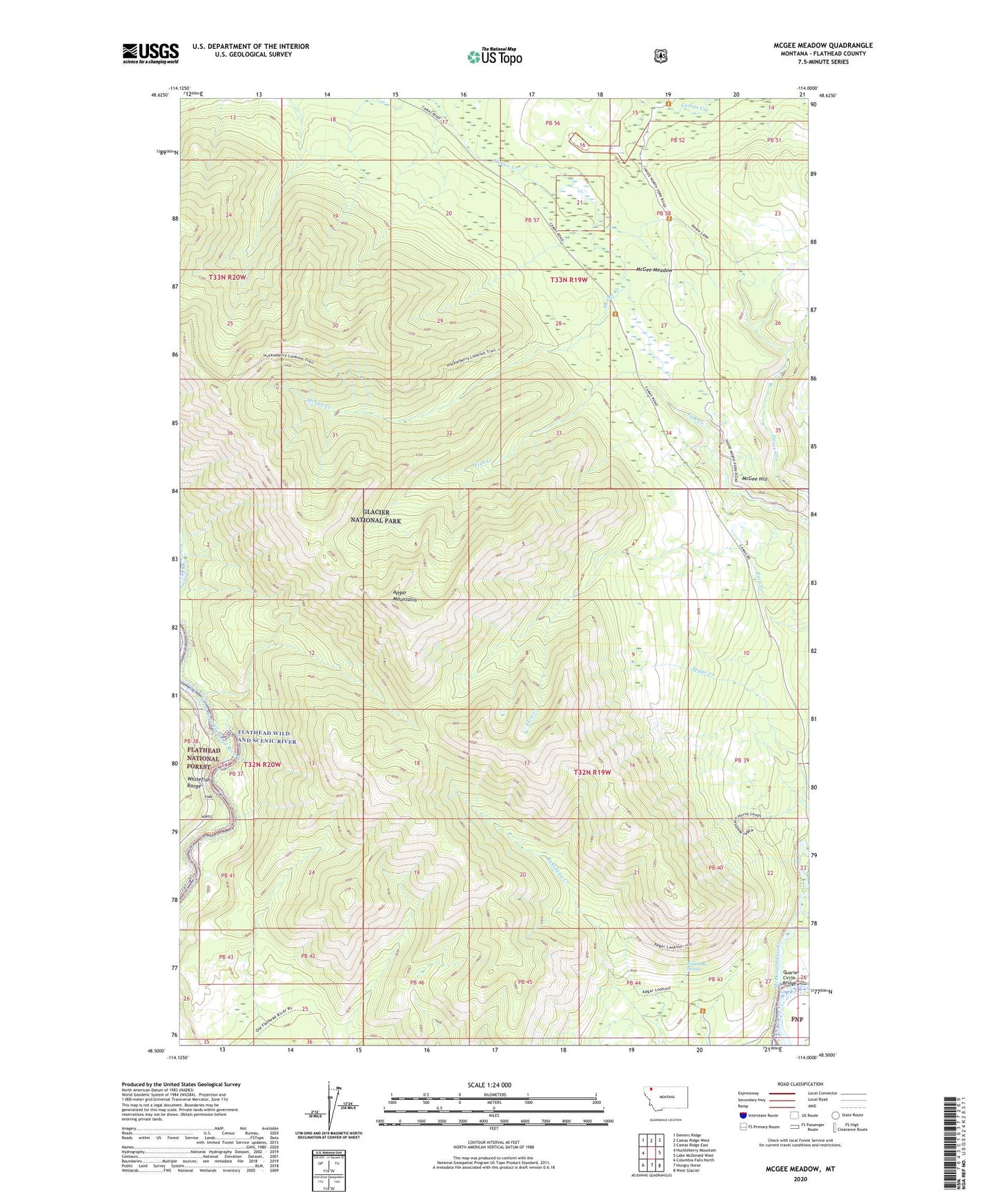 McGee Meadow Montana US Topo Map Image