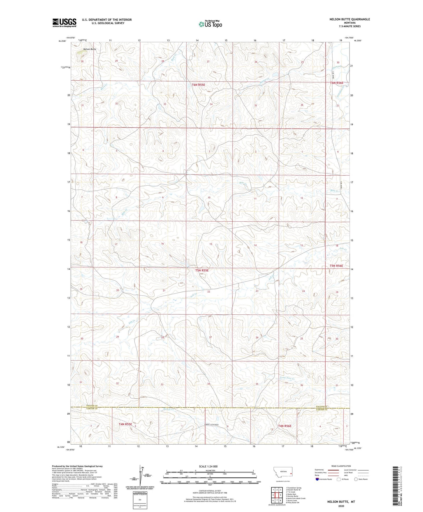 Nelson Butte Montana US Topo Map Image