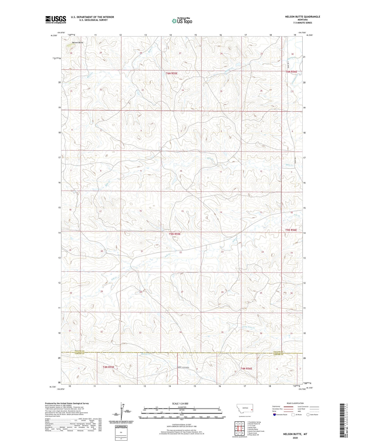 Nelson Butte Montana US Topo Map Image