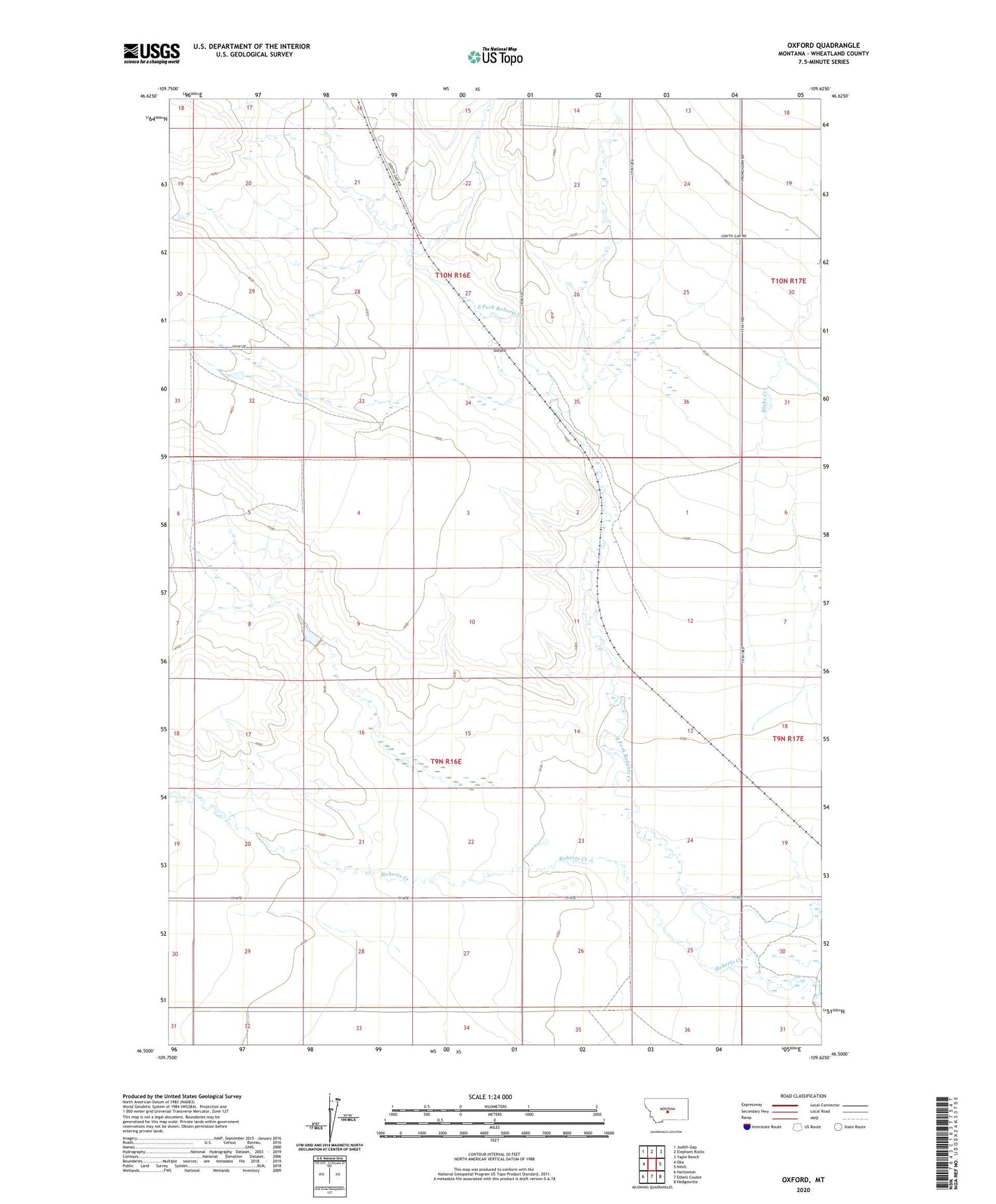 Oxford Montana US Topo Map Image