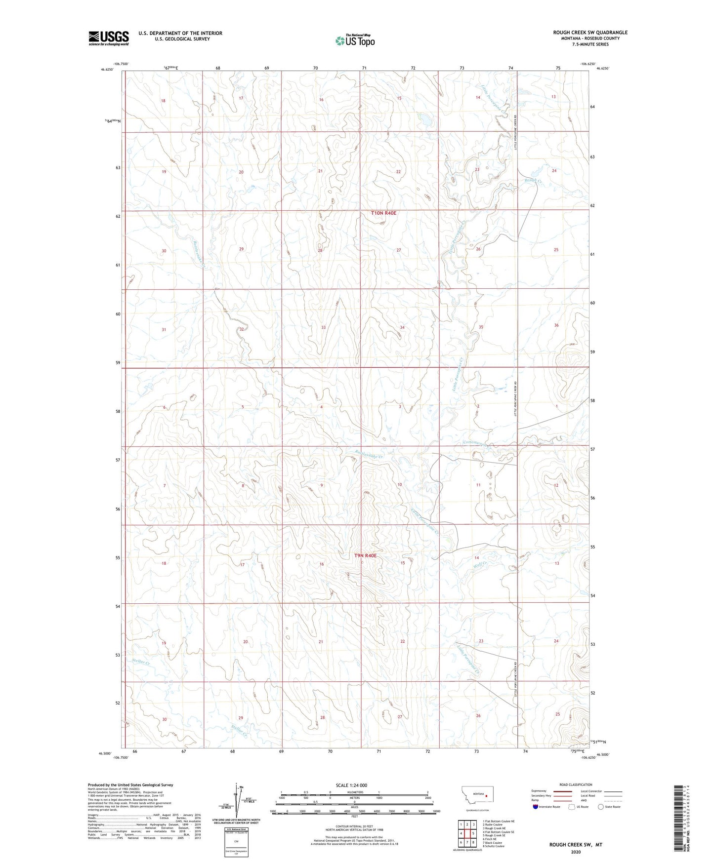 Rough Creek SW Montana US Topo Map Image