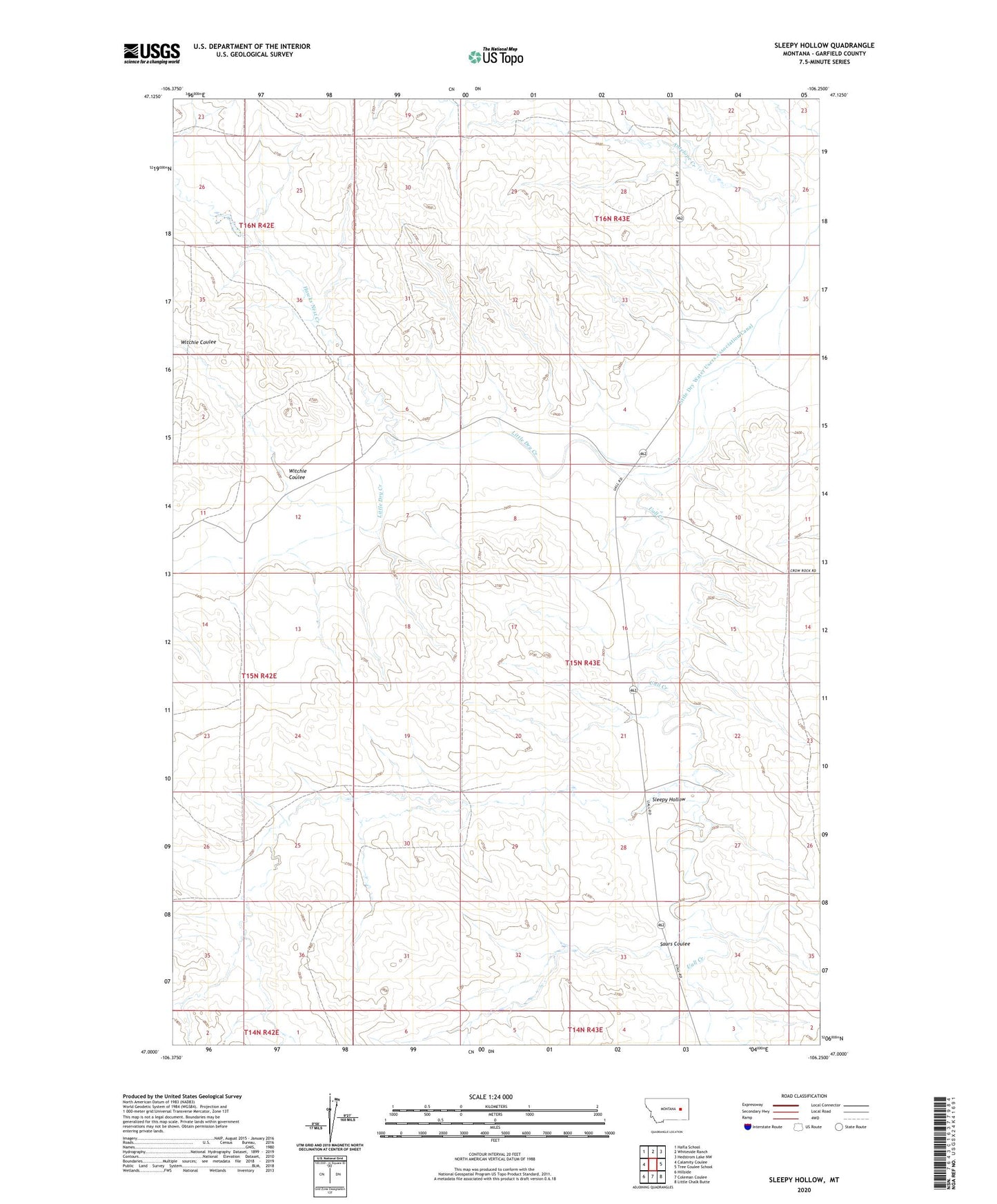 Sleepy Hollow Montana US Topo Map Image