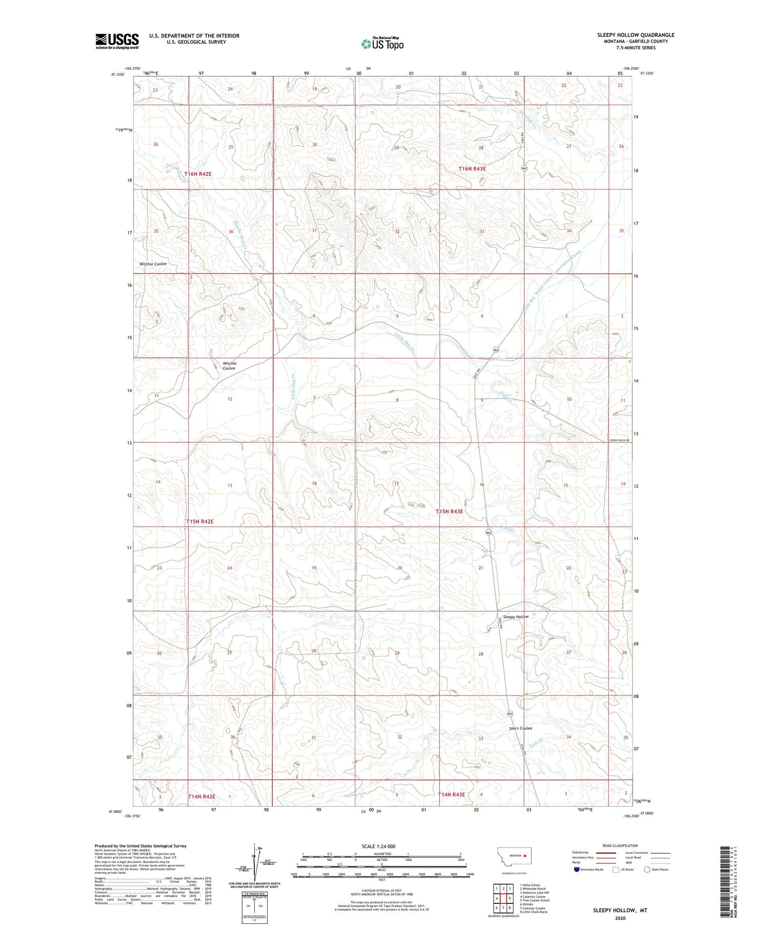 Sleepy Hollow Montana US Topo Map Image