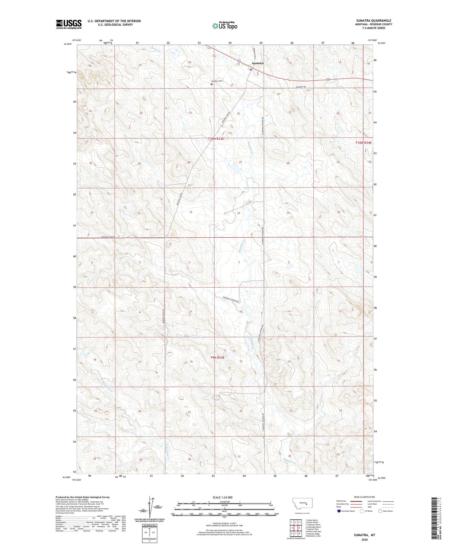 Sumatra Montana US Topo Map Image