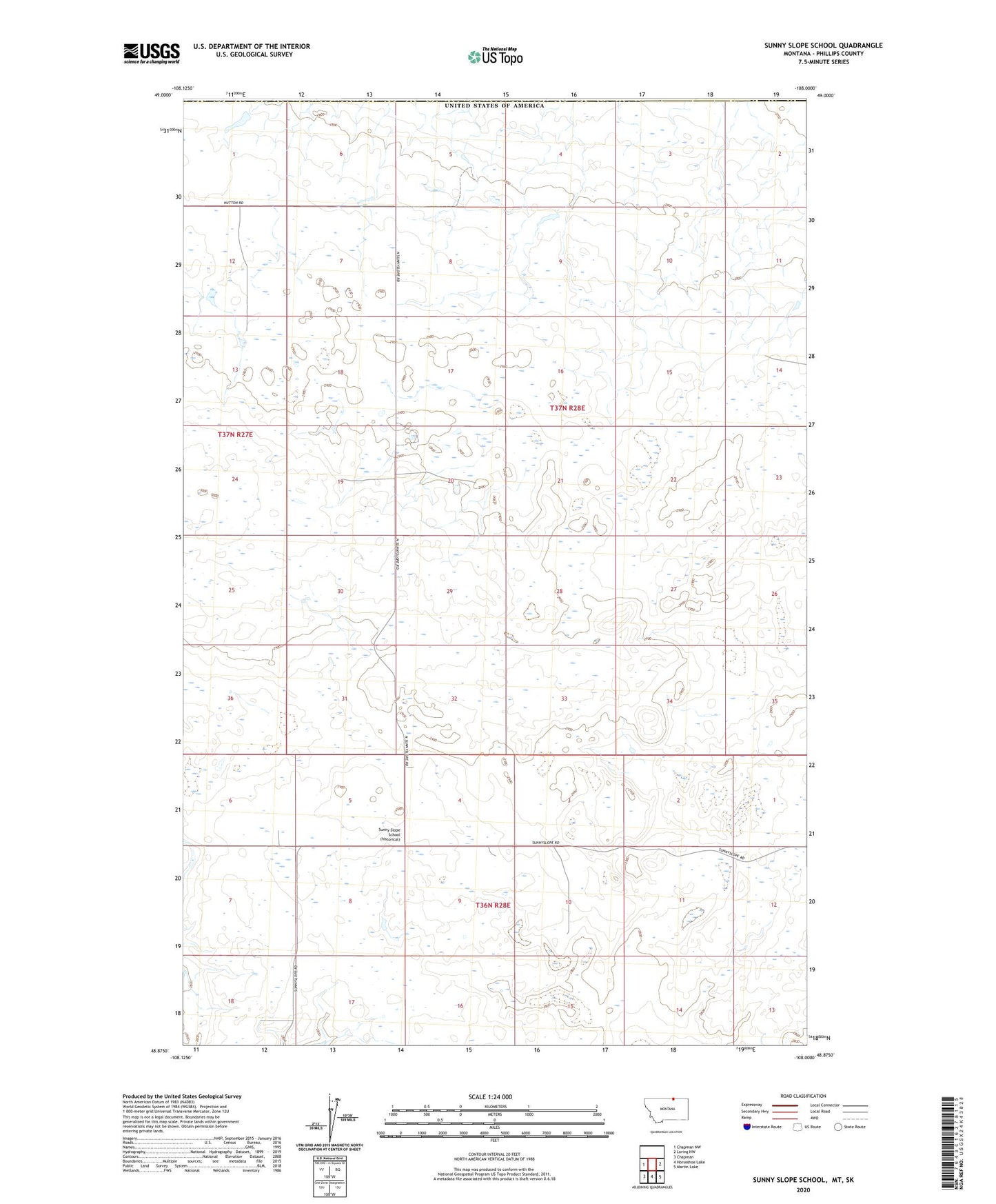 Sunny Slope School Montana US Topo Map Image