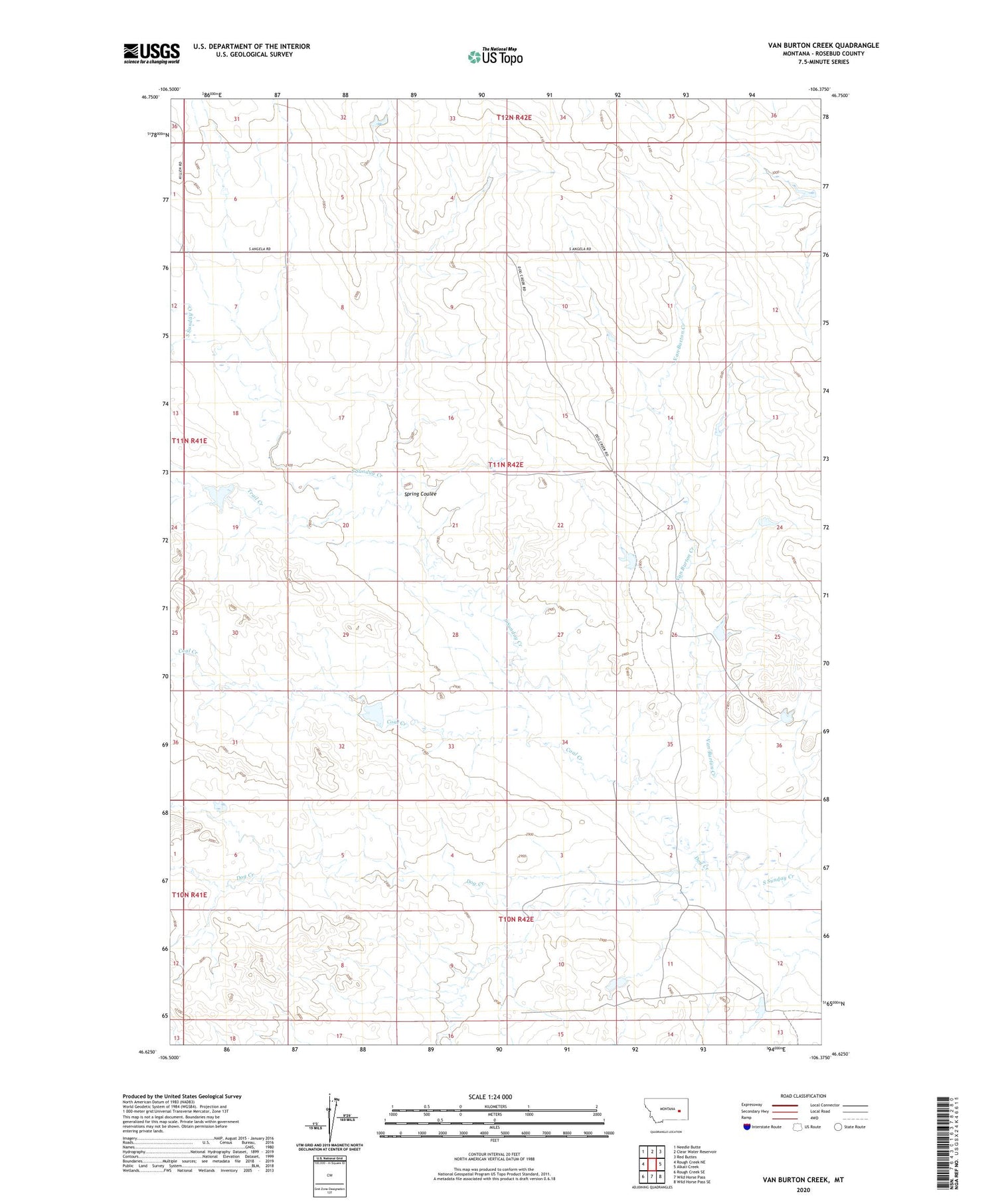Van Burton Creek Montana US Topo Map Image
