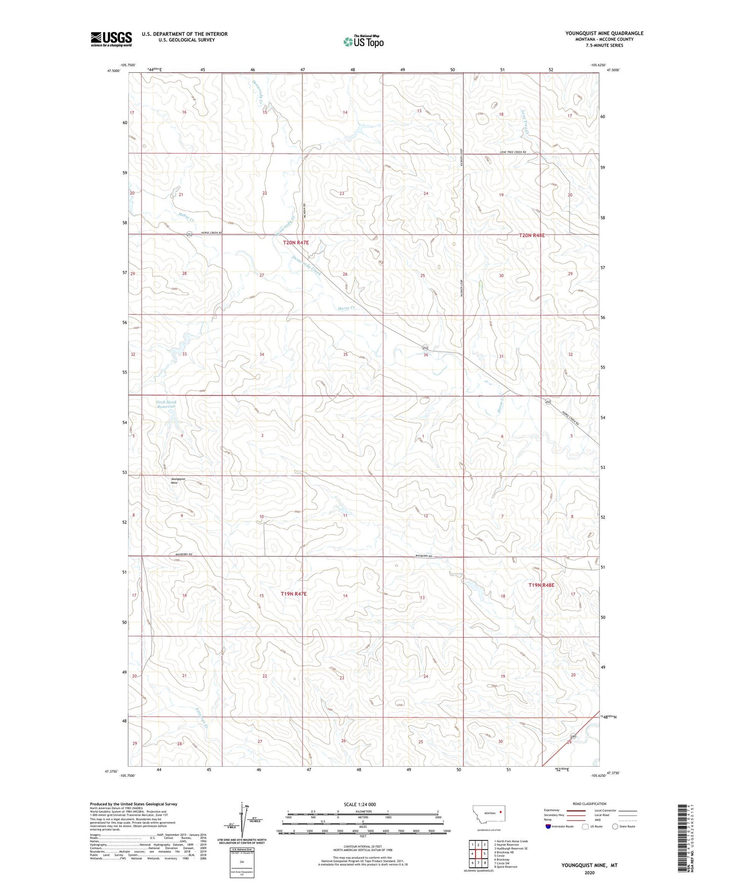 Youngquist Mine Montana US Topo Map Image
