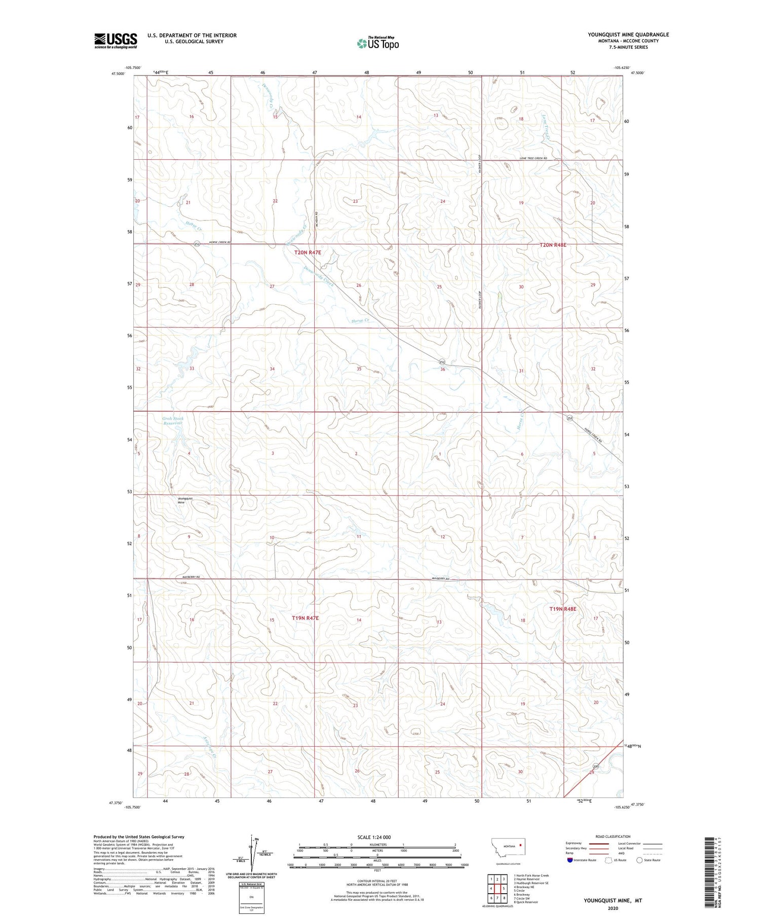 Youngquist Mine Montana US Topo Map Image