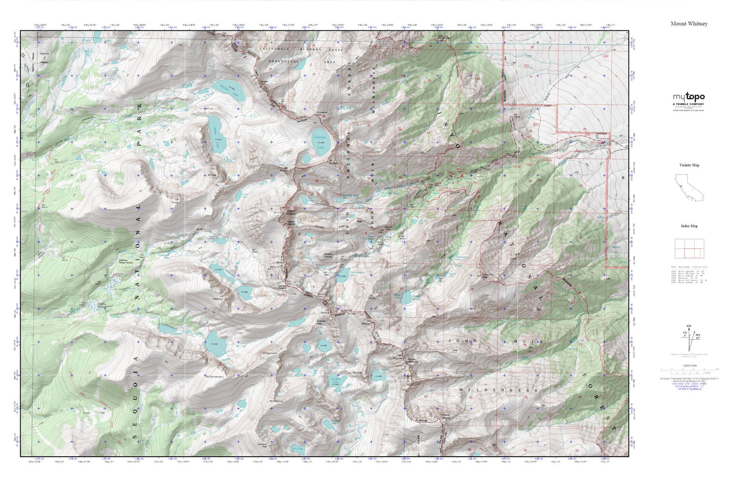 Mount Whitney MyTopo Explorer Series Map Image