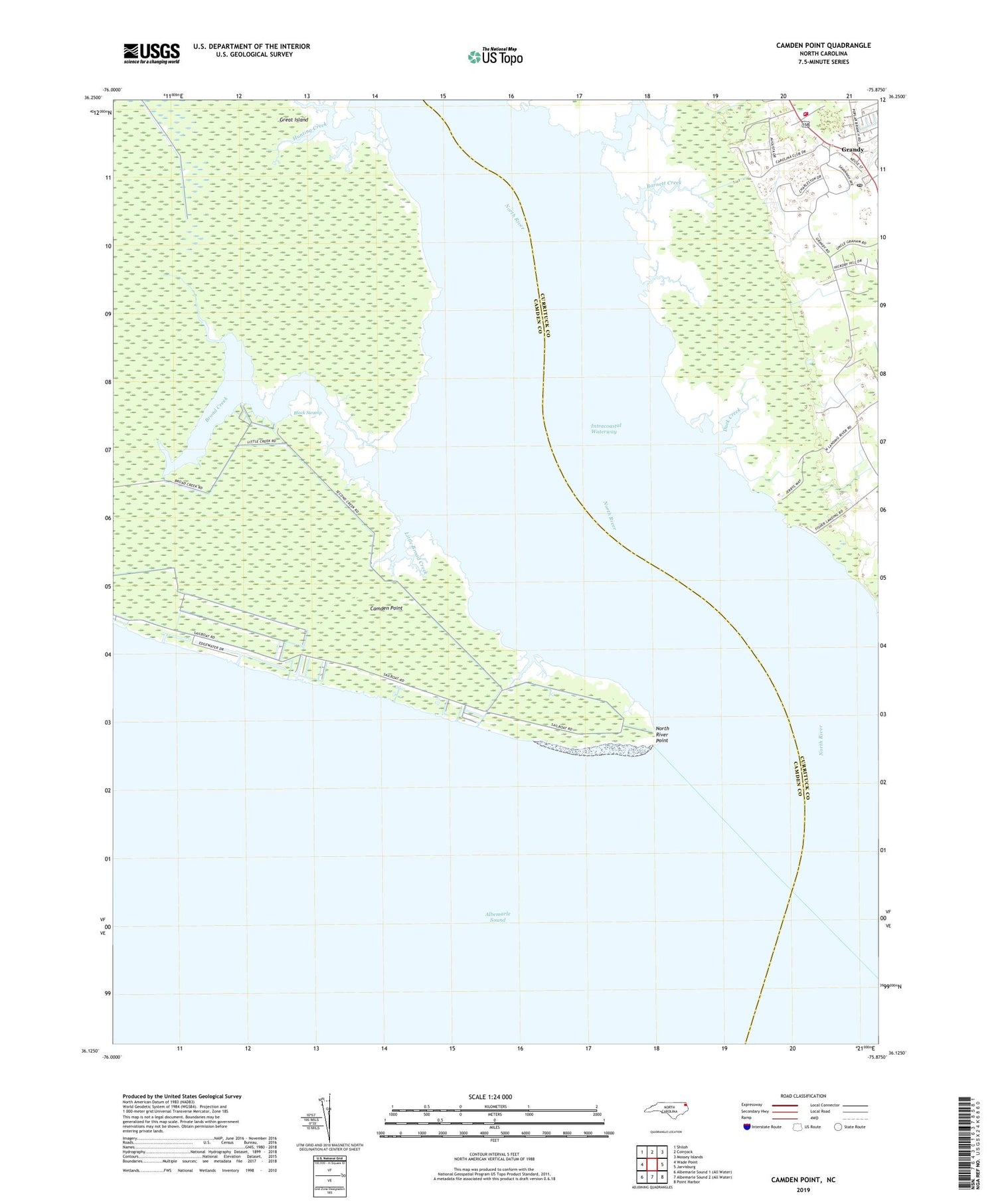 Camden Point North Carolina US Topo Map Image