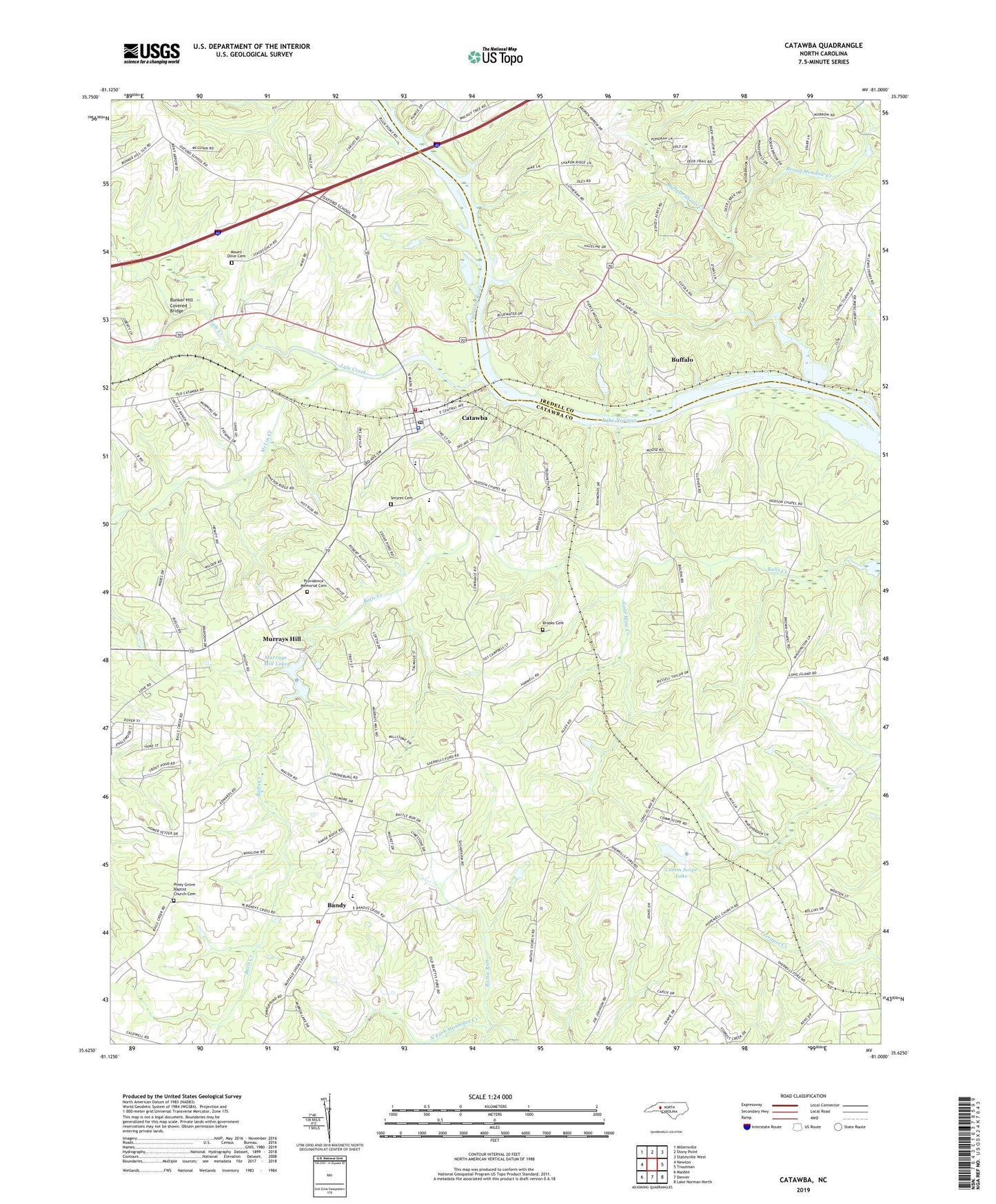 Catawba North Carolina US Topo Map Image