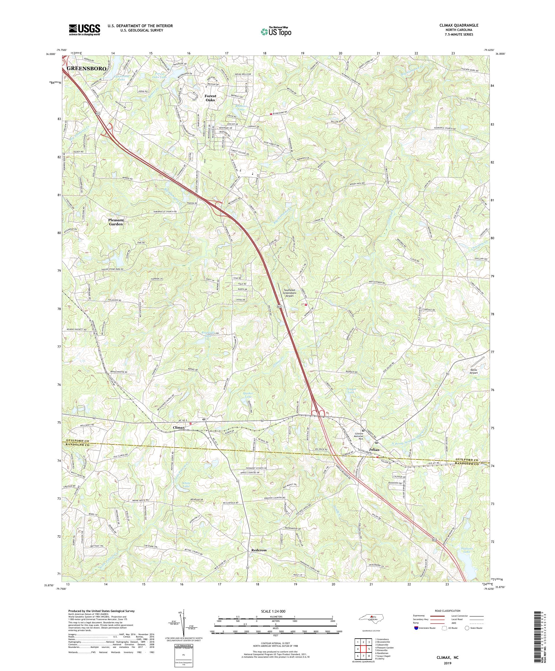 Climax North Carolina US Topo Map MyTopo Map Store