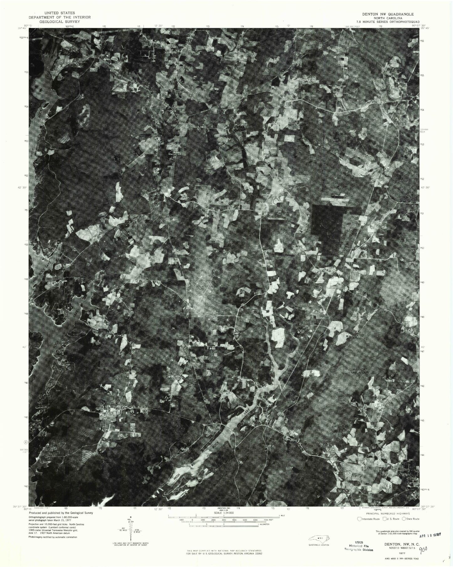 Classic USGS Grist Mountain North Carolina 7.5'x7.5' Topo Map Image