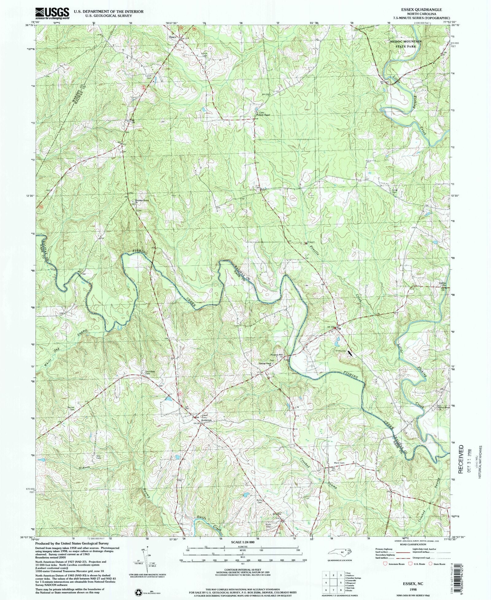 Classic USGS Essex North Carolina Topo Map – MyTopo Map