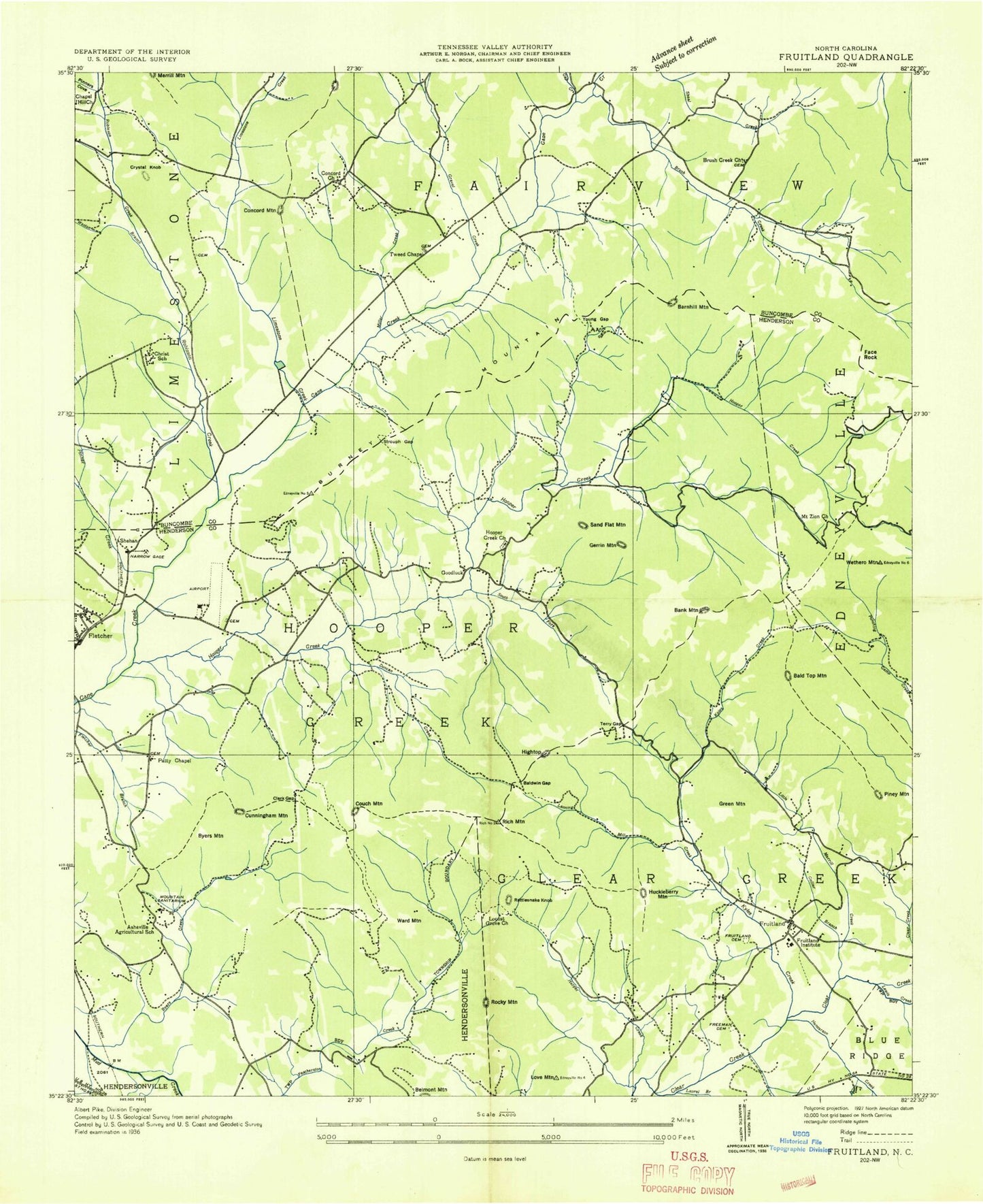 Classic USGS Fruitland North Carolina 7.5'x7.5' Topo Map Image