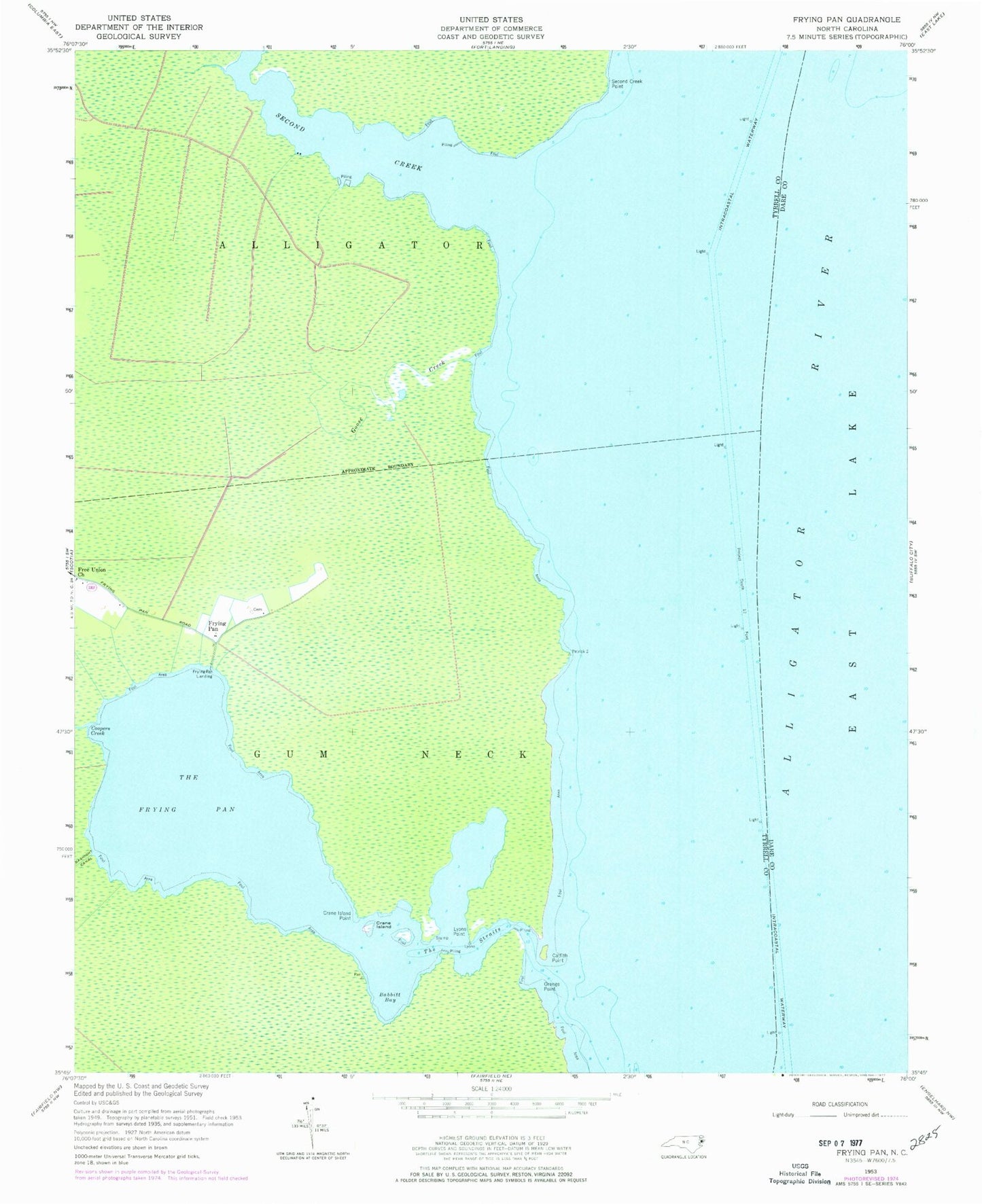 Classic USGS Frying Pan North Carolina 7.5'x7.5' Topo Map Image