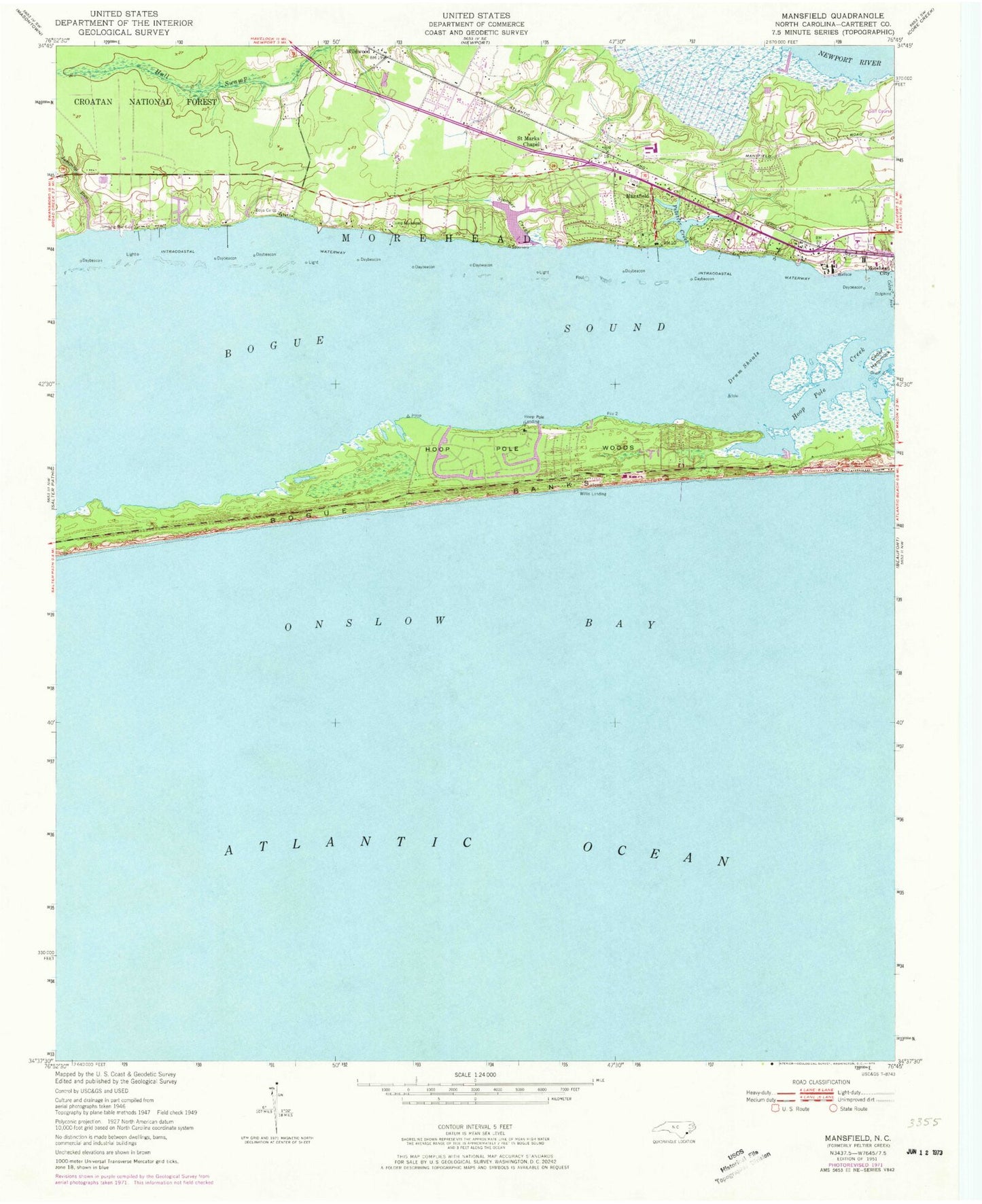 Classic USGS Mansfield North Carolina 7.5'x7.5' Topo Map Image