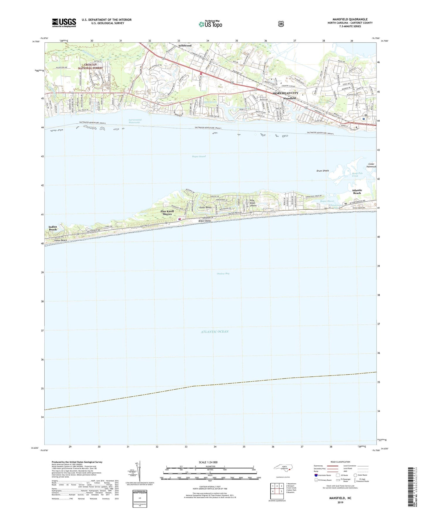 Mansfield North Carolina US Topo Map Image