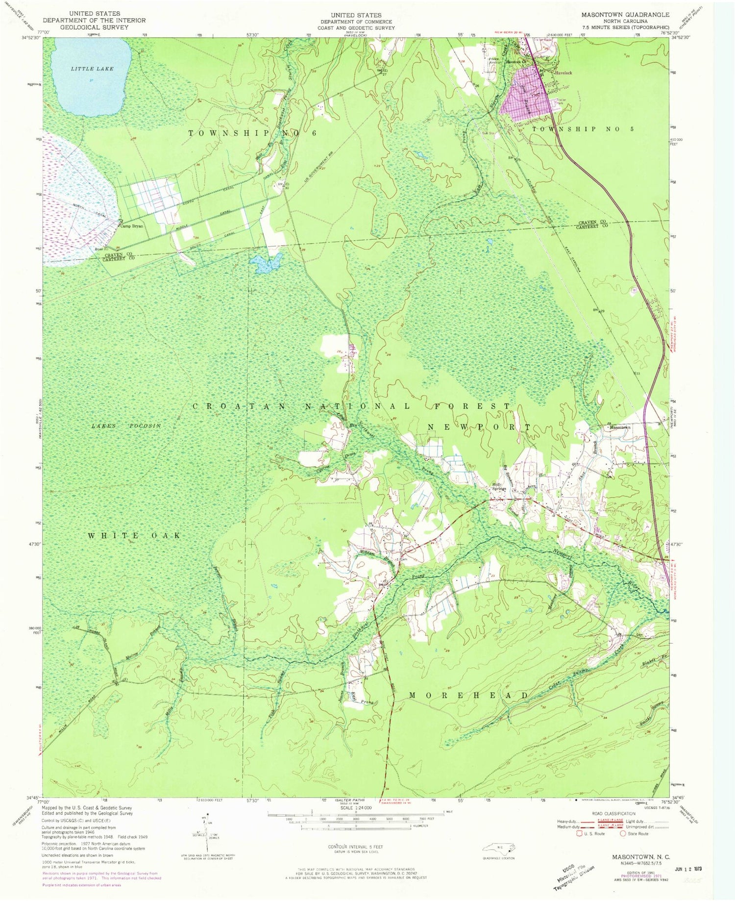 Classic USGS Masontown North Carolina 7.5'x7.5' Topo Map Image