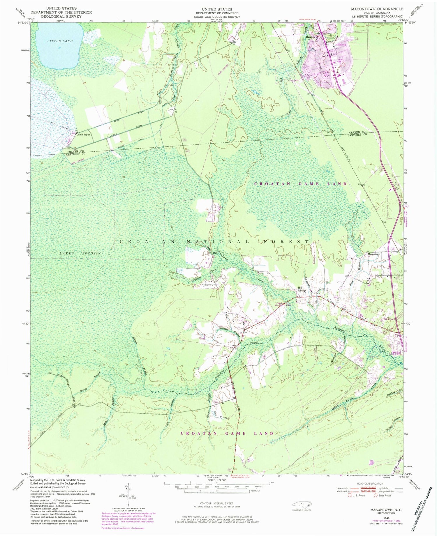 Classic USGS Masontown North Carolina 7.5'x7.5' Topo Map Image